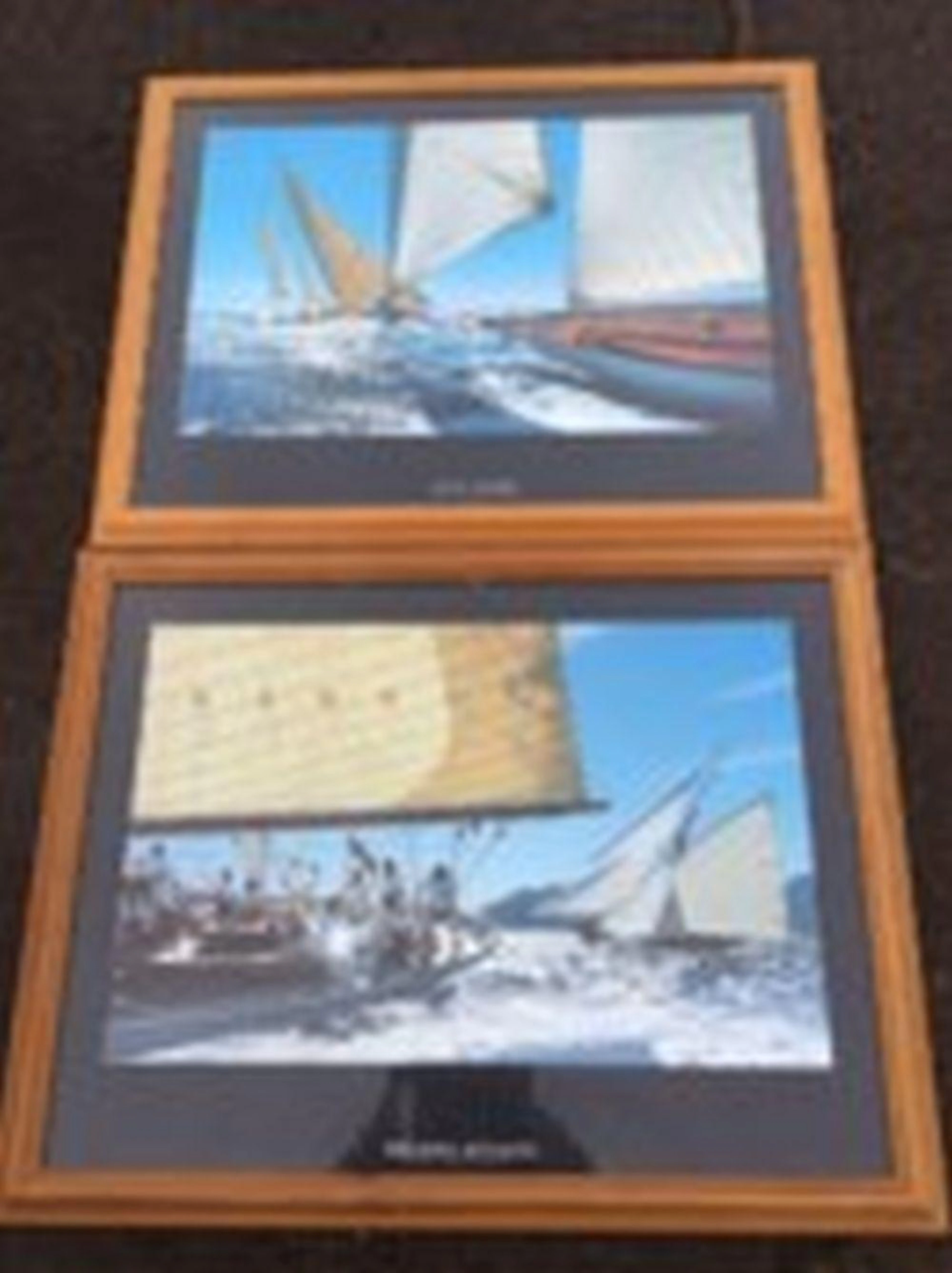 A pair of pine framed yachting photographs - Regates Royales and 15M Class