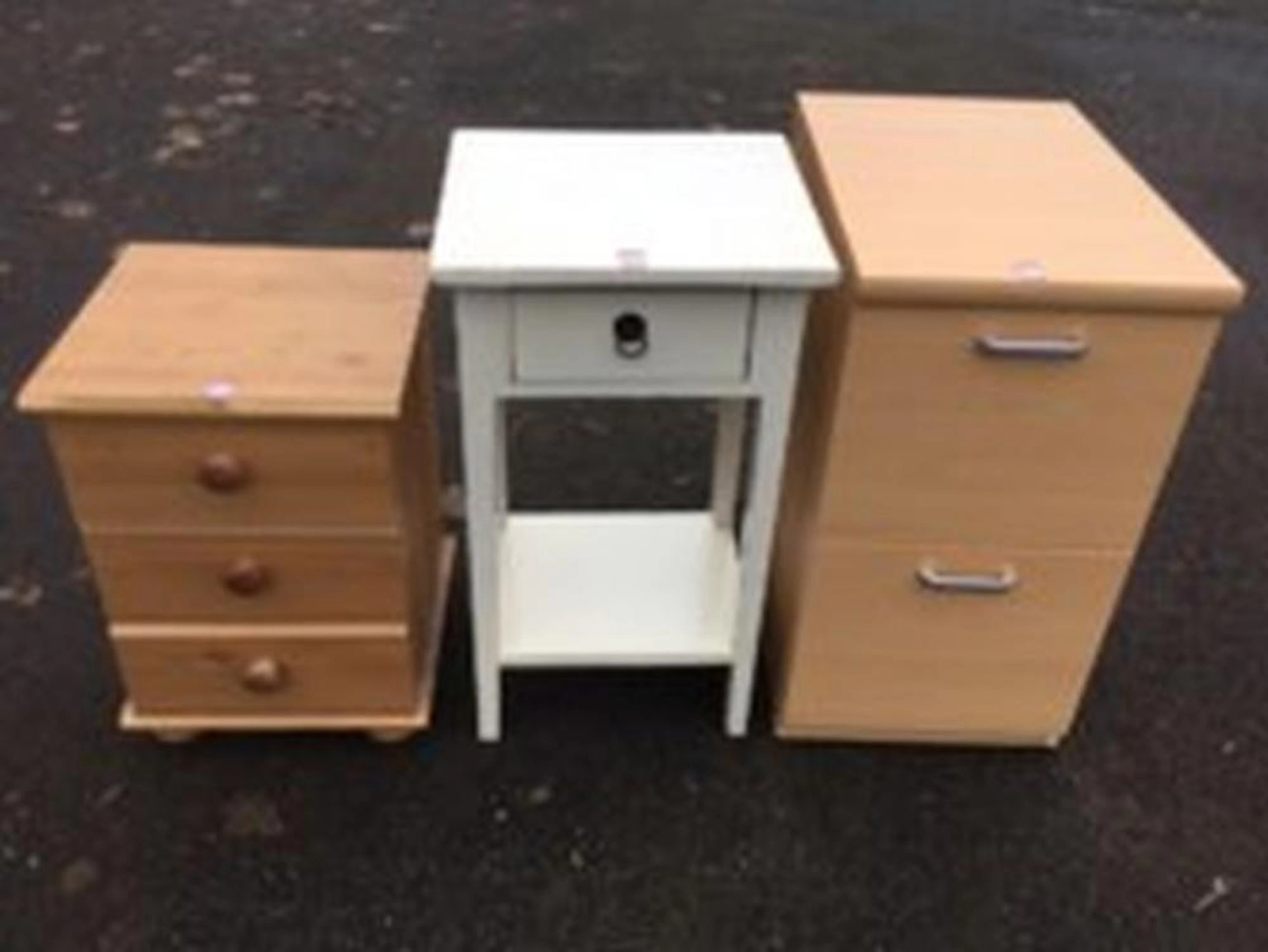 A painted table with frieze drawer raised on square column legs joined by p