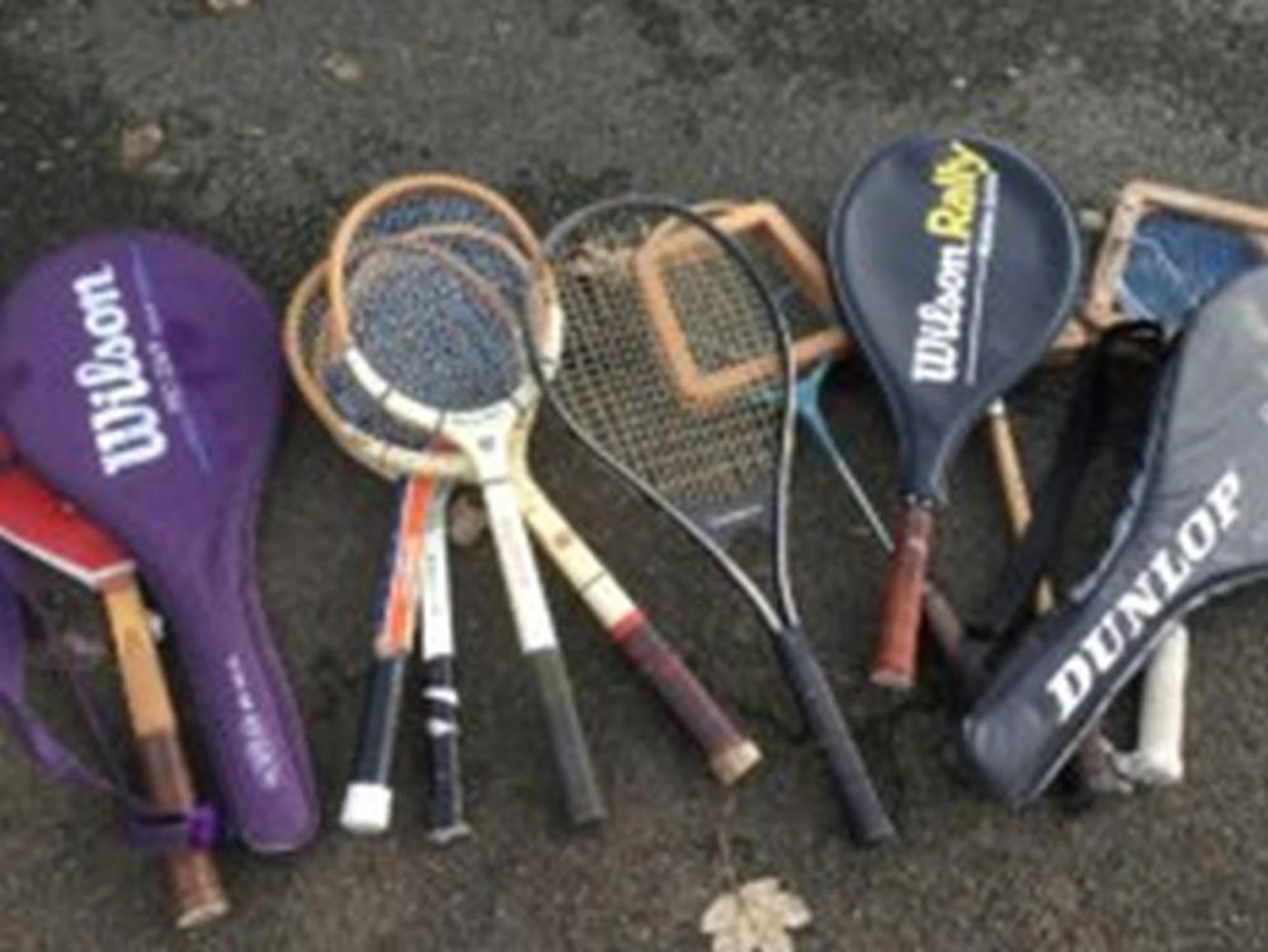 A collection of tennis, squash and badminton rackets. (13)