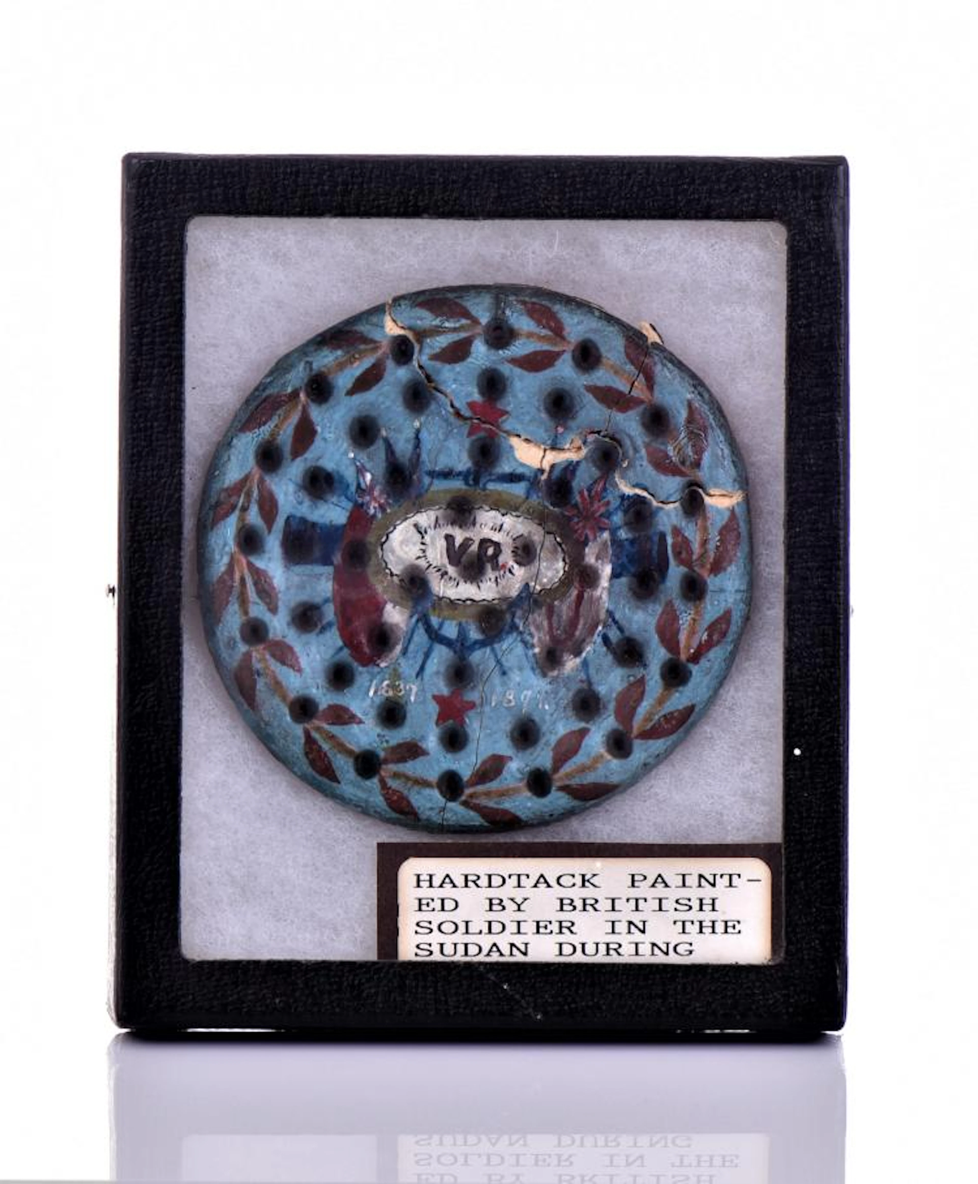1881-1899, Antique Hardtack Cracker Painted By