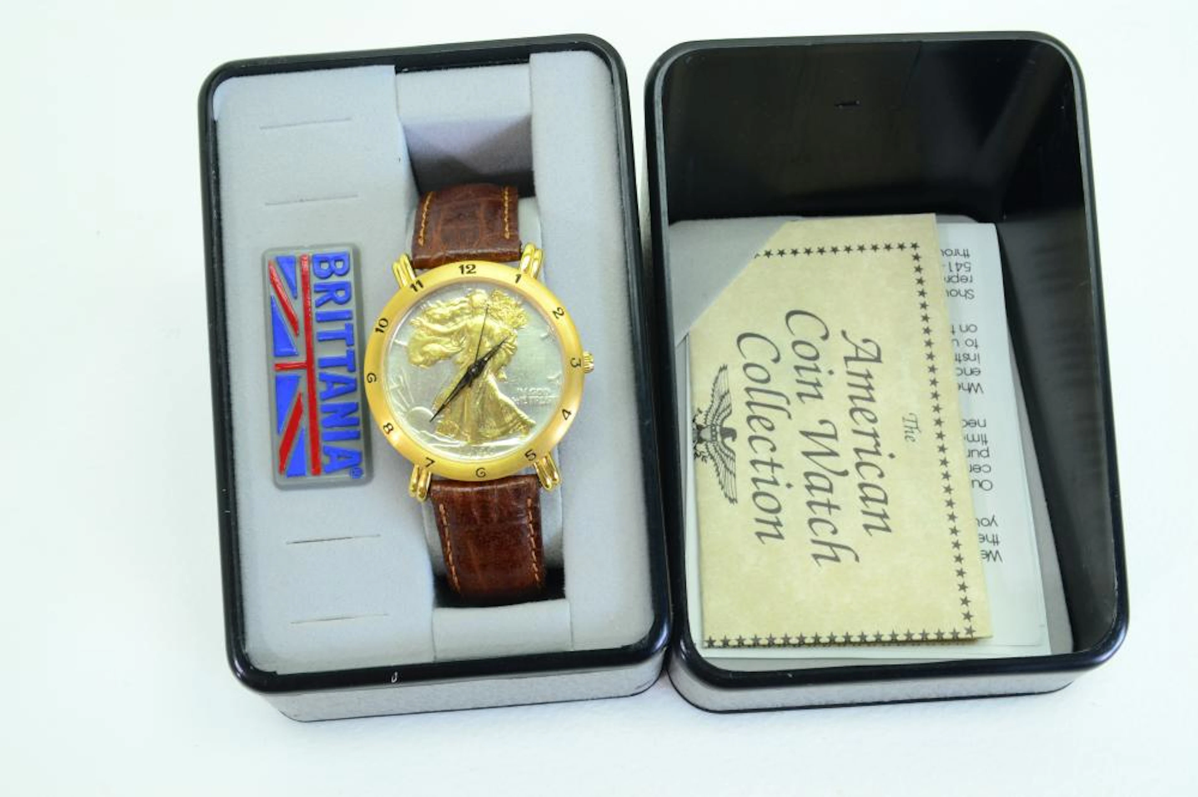 Britannia 1940 Walking Liberty Silver Half Dollar Coin Wrist Watch