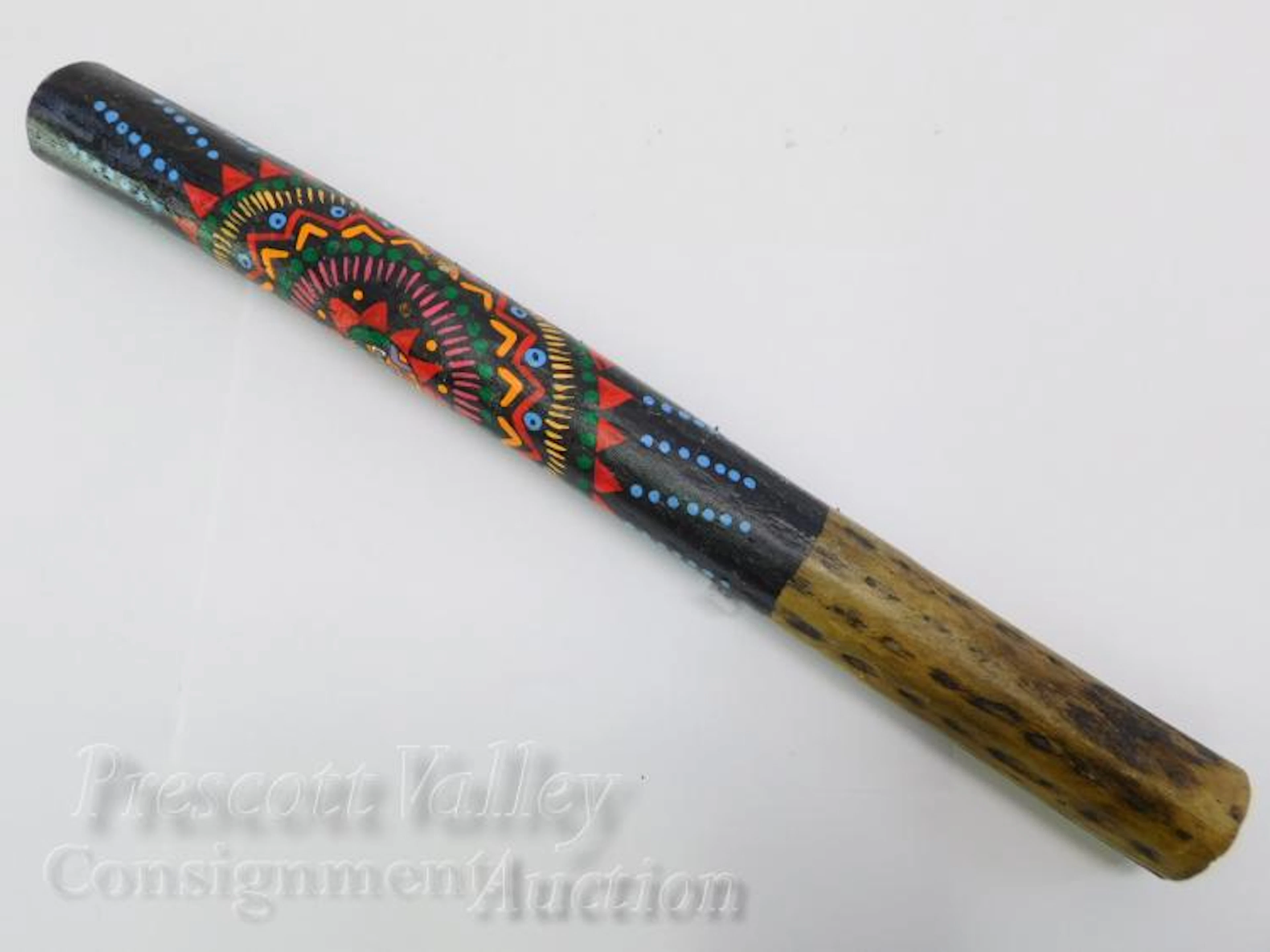 Arte Indigena Hand Painted Cactus Skeleton Rain Stick