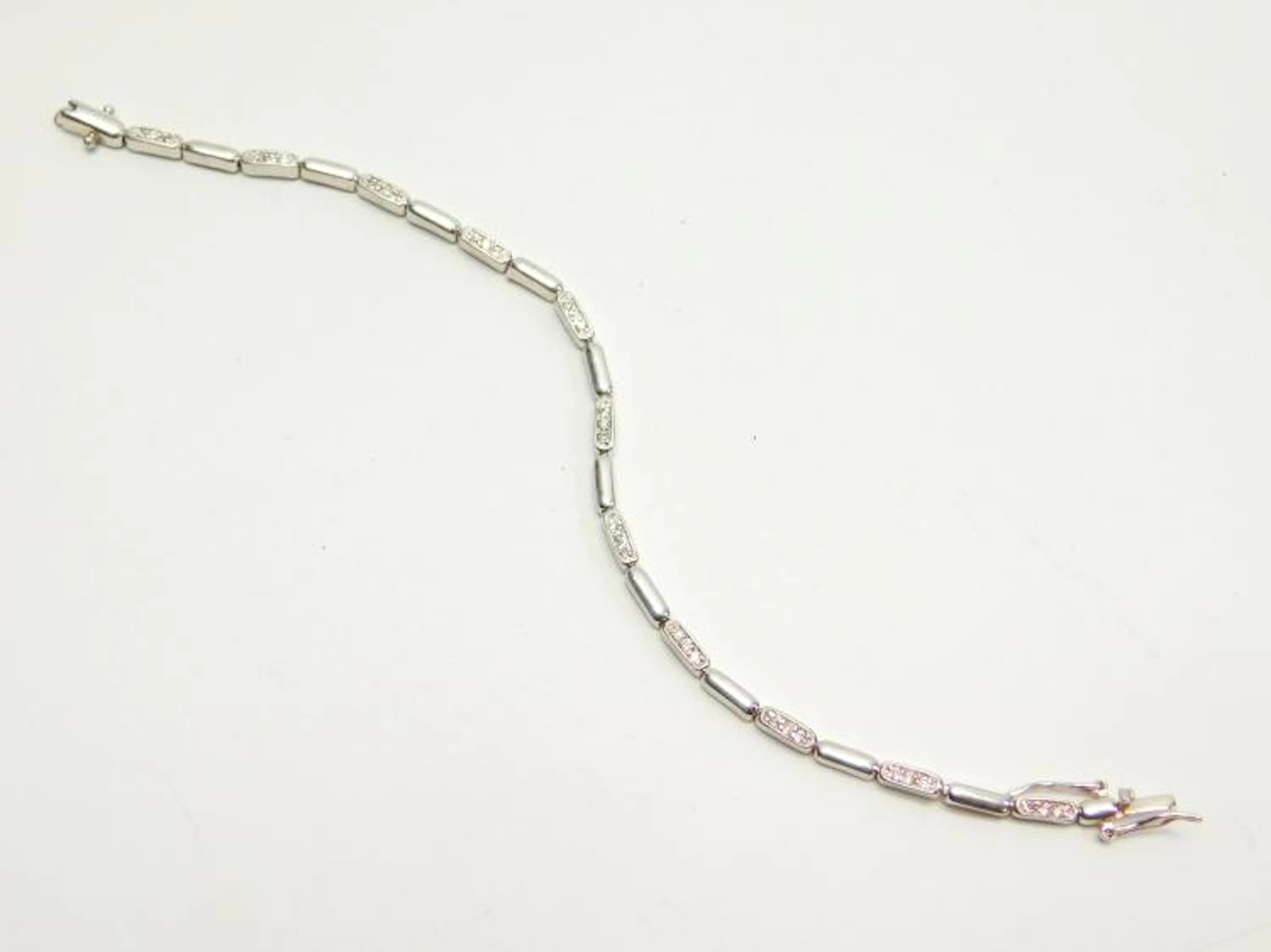8.8 Gram Sterling Silver and Cubic Zirconia Slim 7.25" Tennis Bracelet