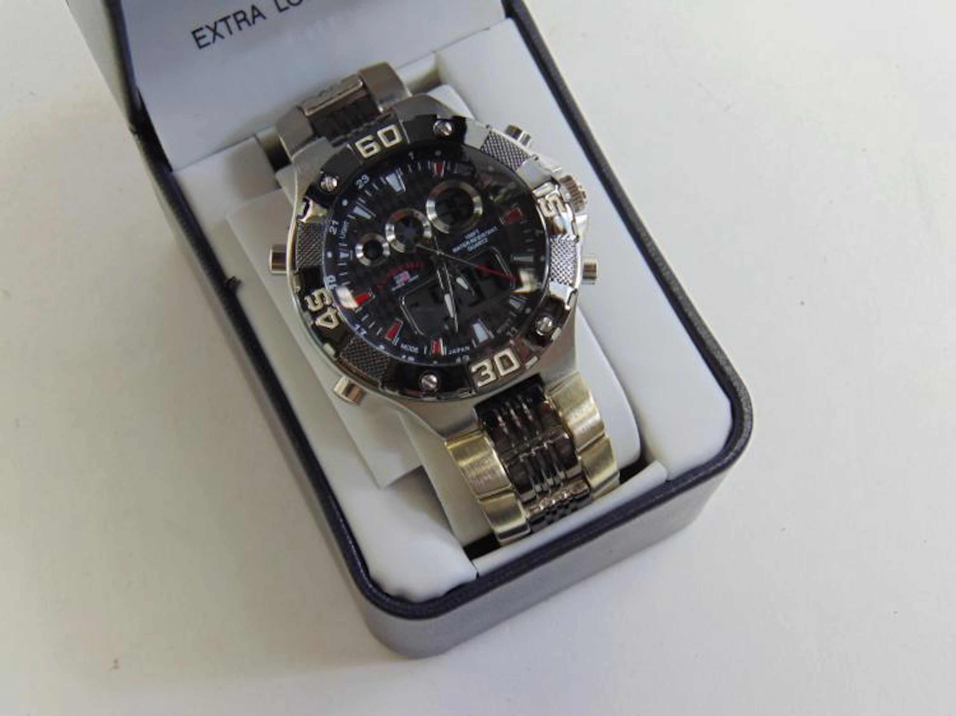 US Polo Assn. Cronograph Watch with Extra Long Band New In Box