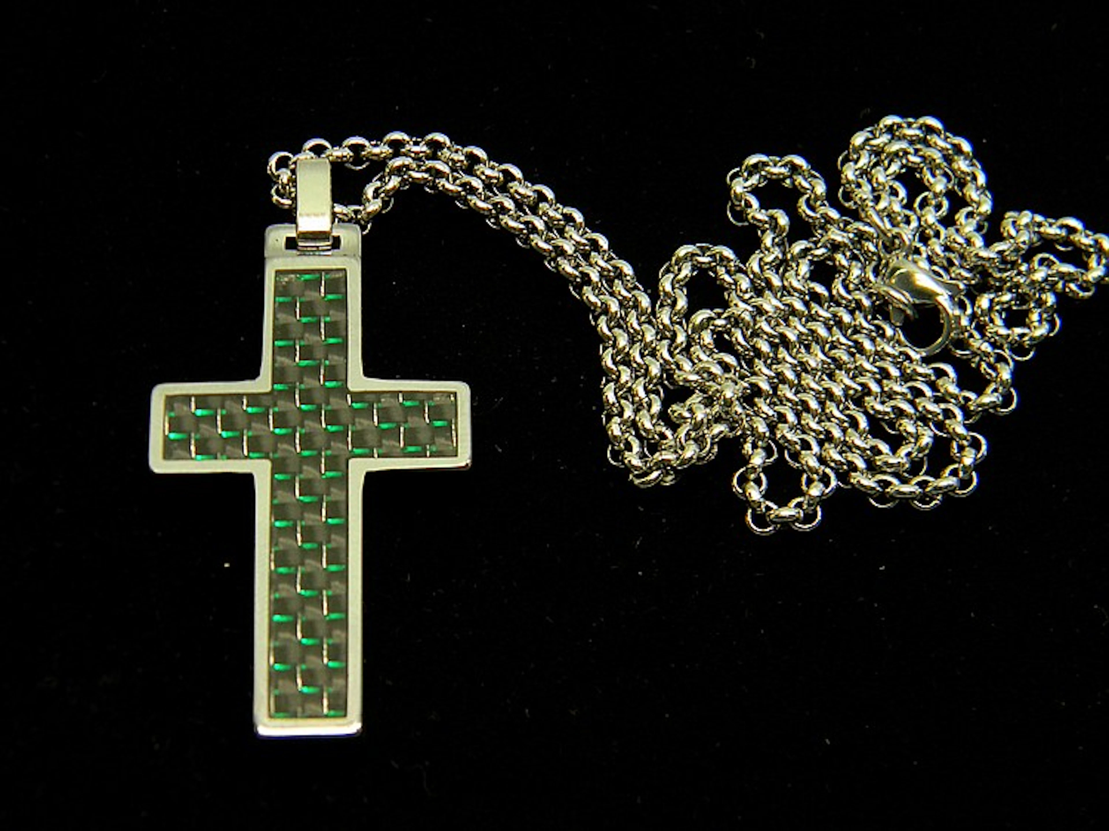 Modern Tungsten Carbide Cross Pendant Necklace