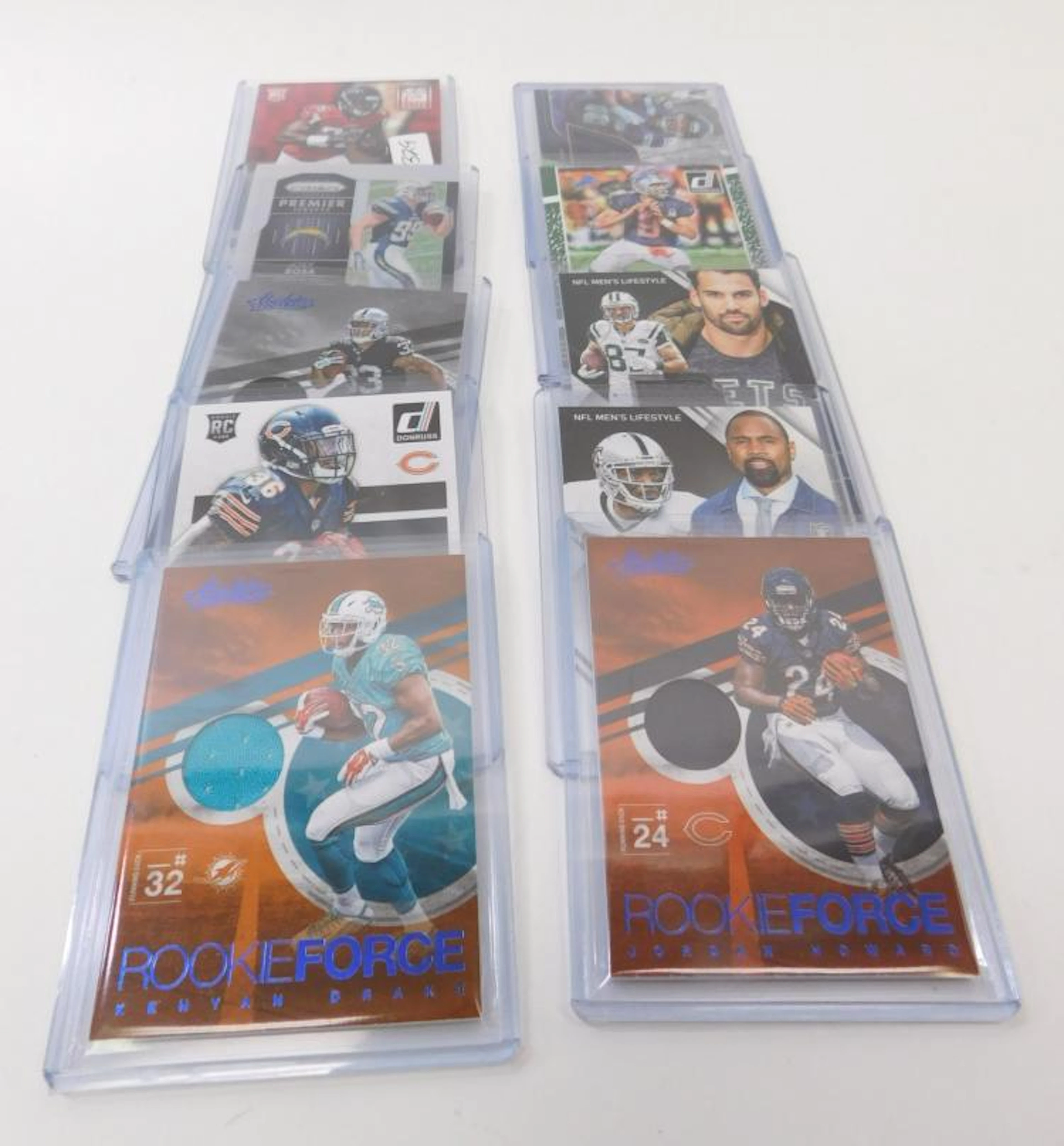 Lot Of 10 Nfl Authentic Memorabilia Jersey Collectible Football Cards