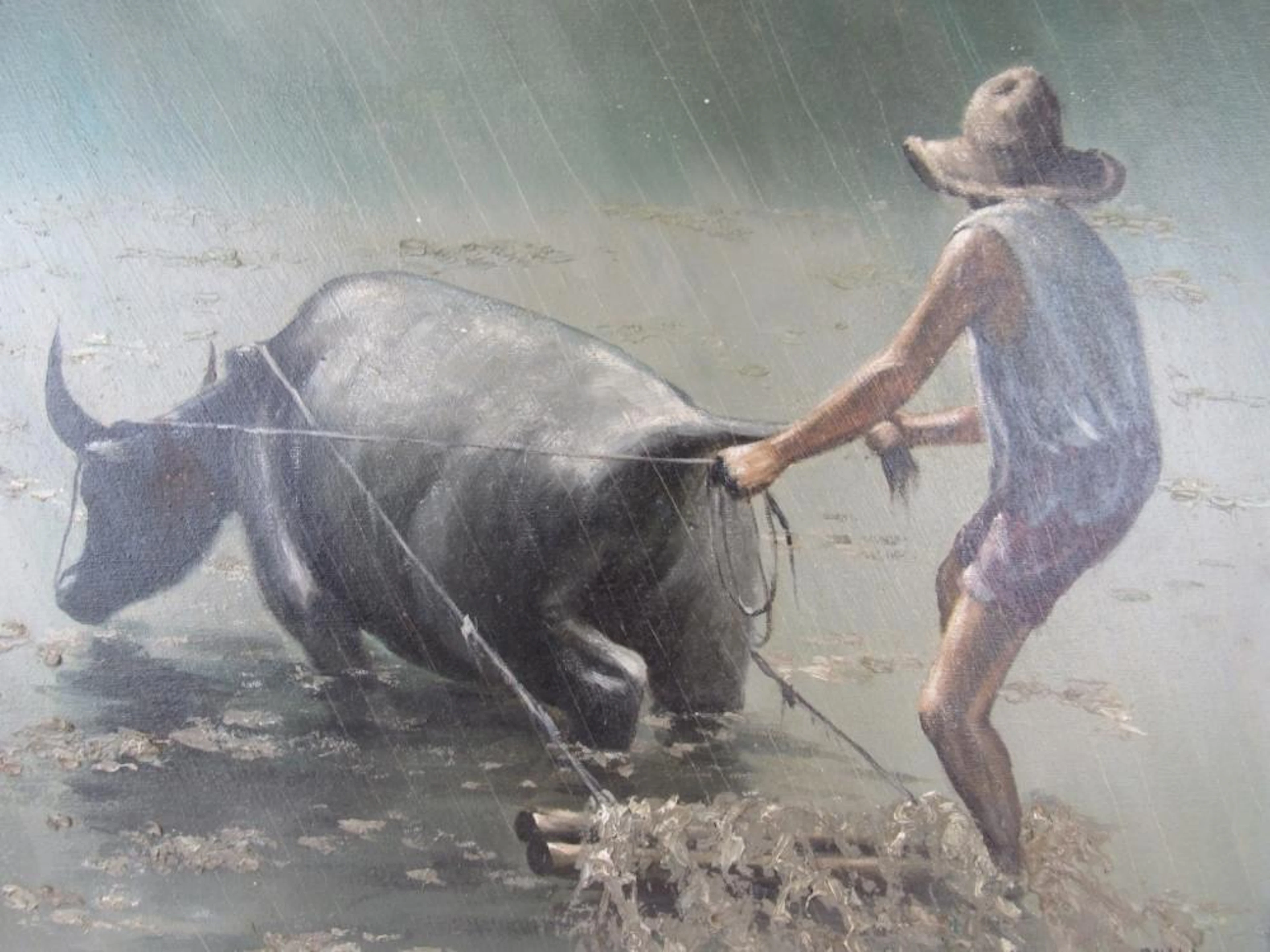 Painting of Working Vietnamese Boy