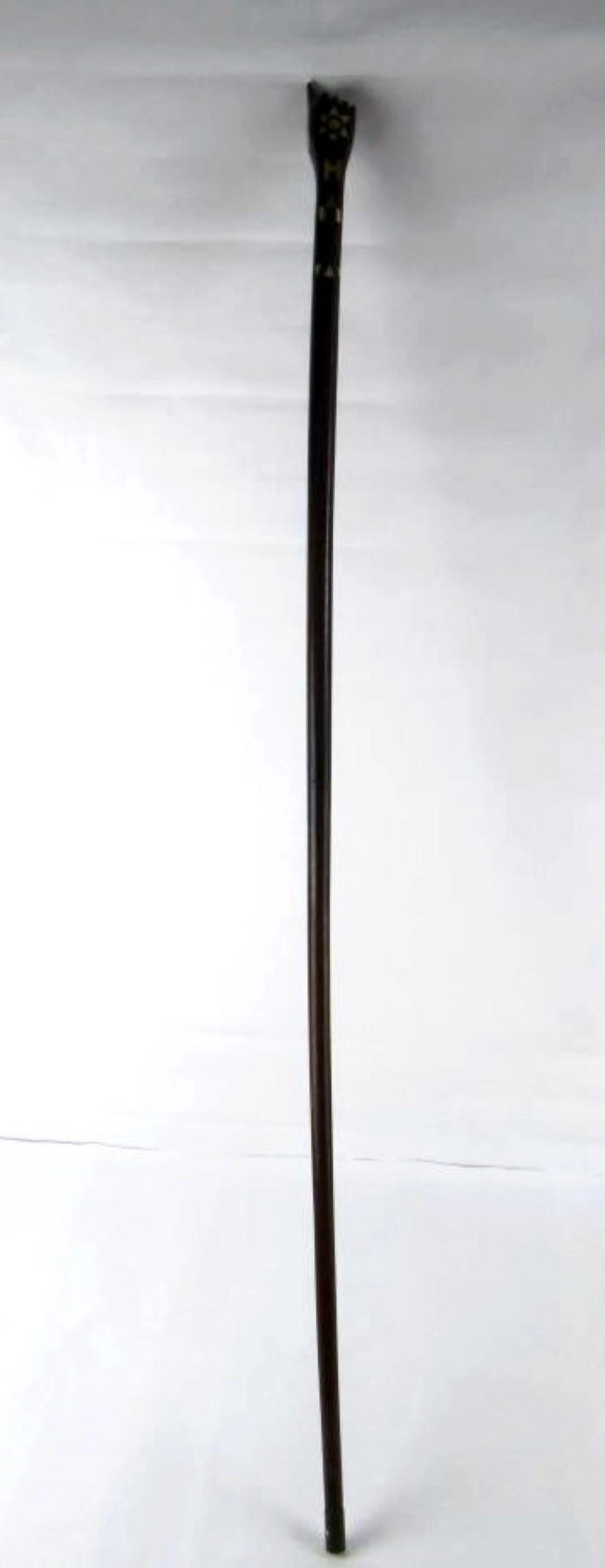 18th-19th C.Bamboo Hooked Handel Cane
