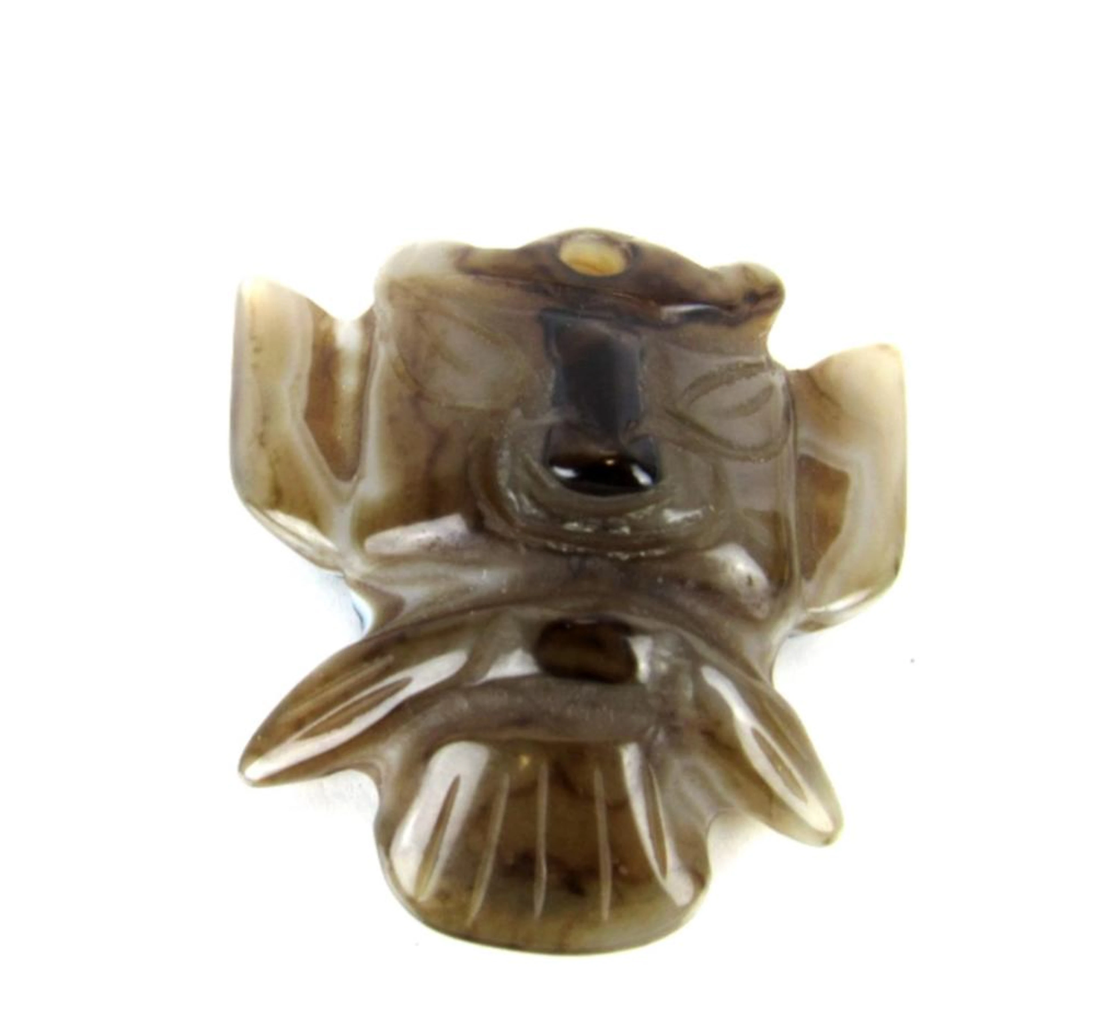 19th-20th Century Chinese Jade god bird face Penda