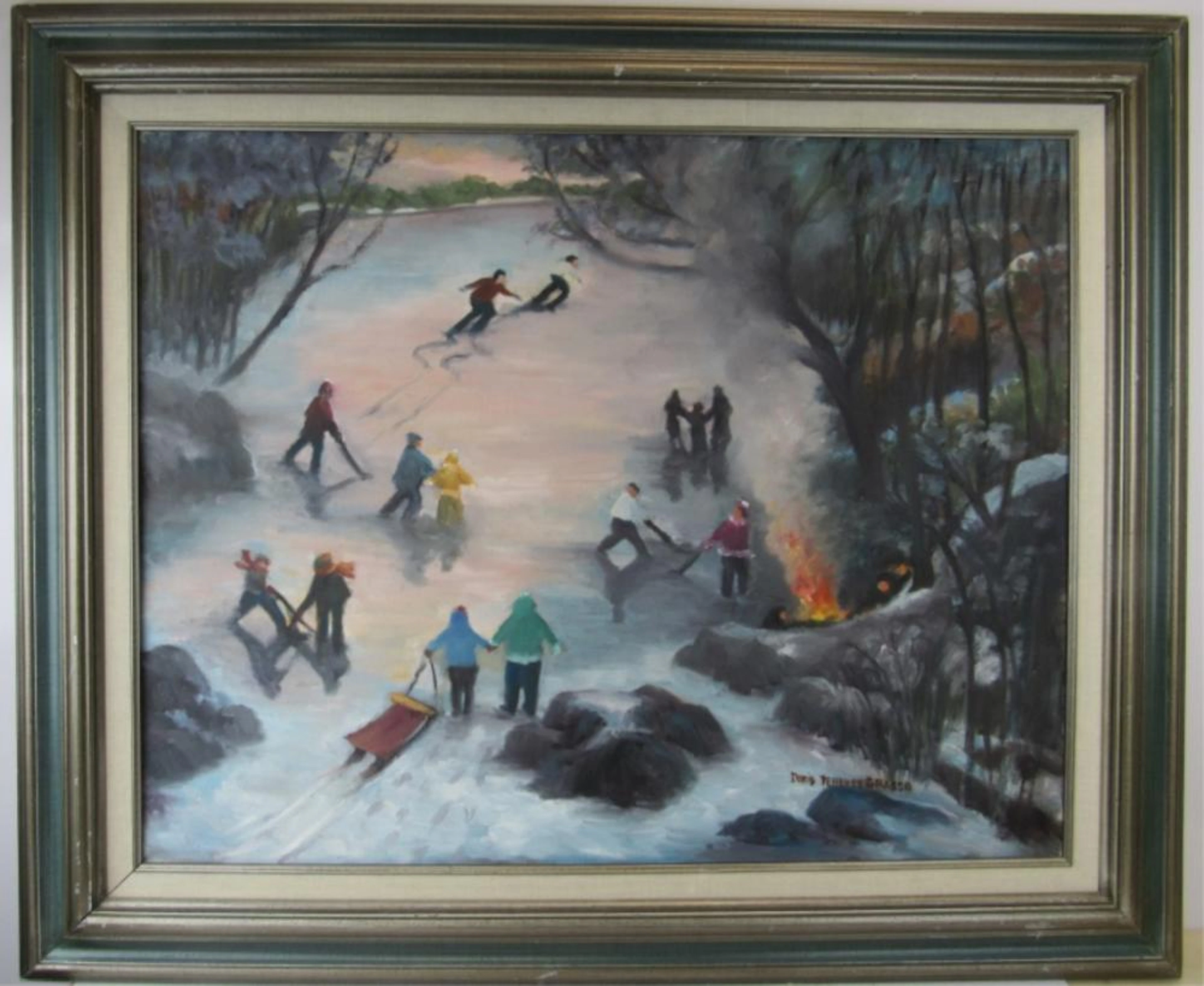 Painting of Fun while Skiing