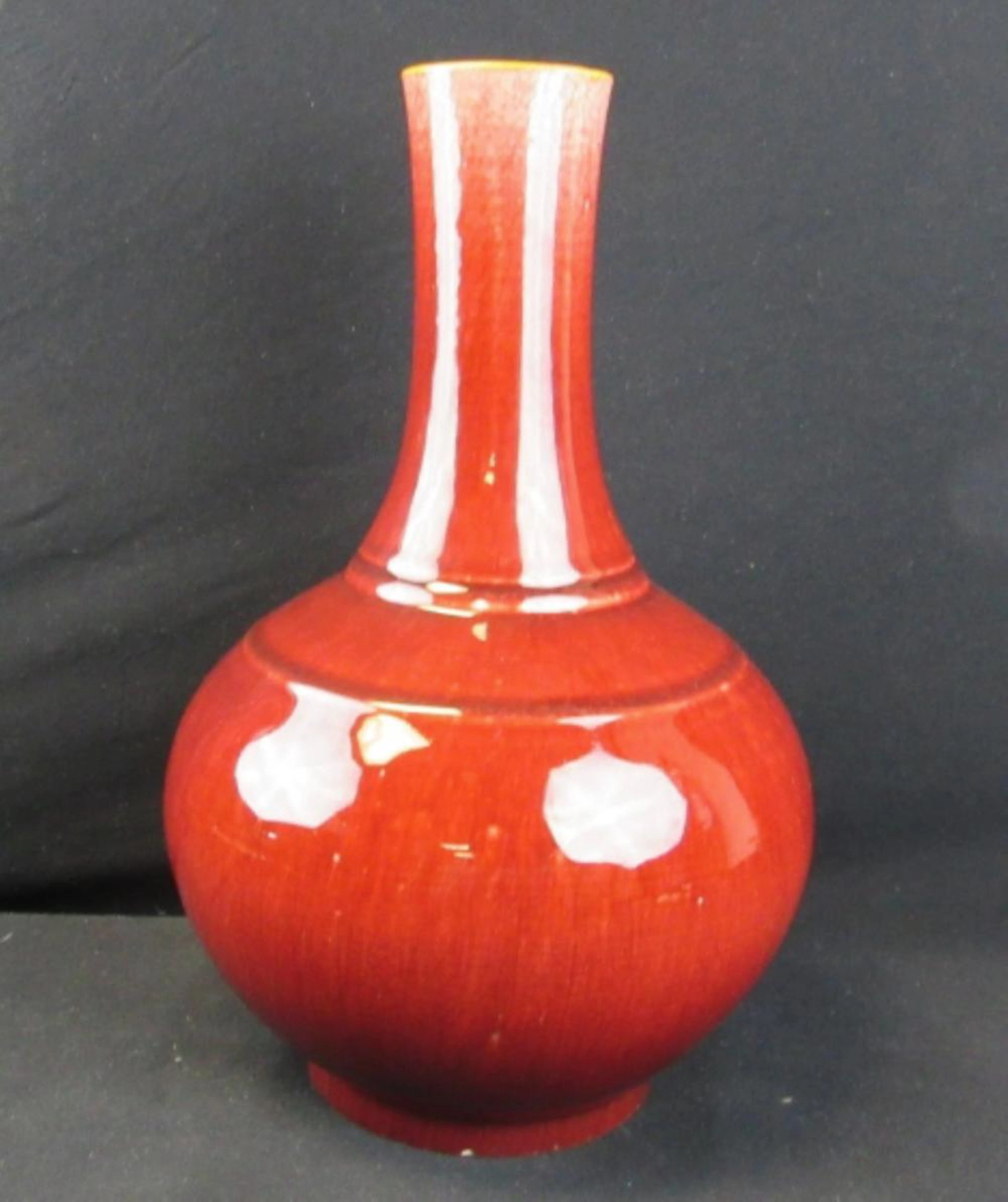 Chinese Copper Red-Glazed Bottle Vase