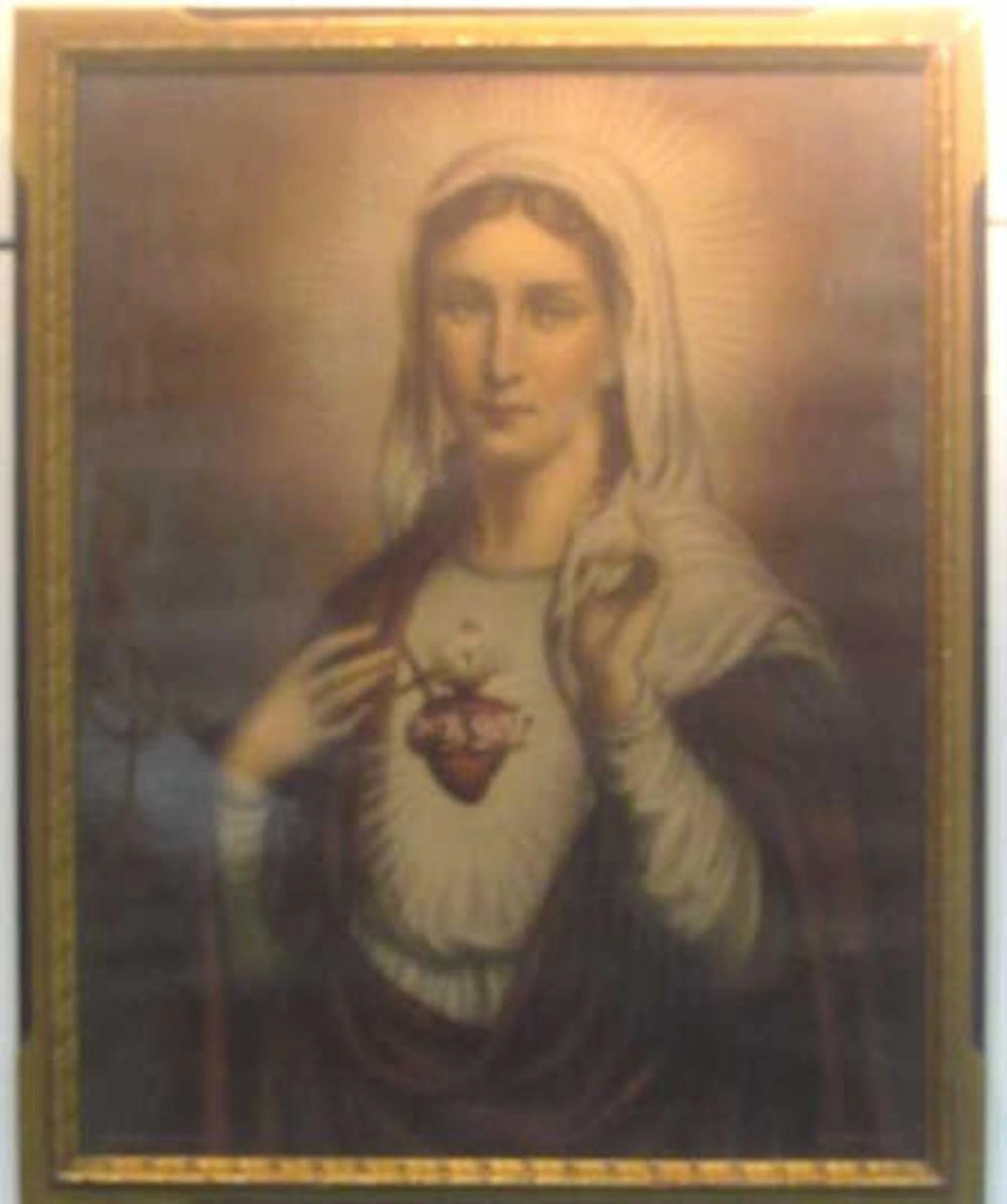 Mary Holding the Sacred Heart Depiction Painting