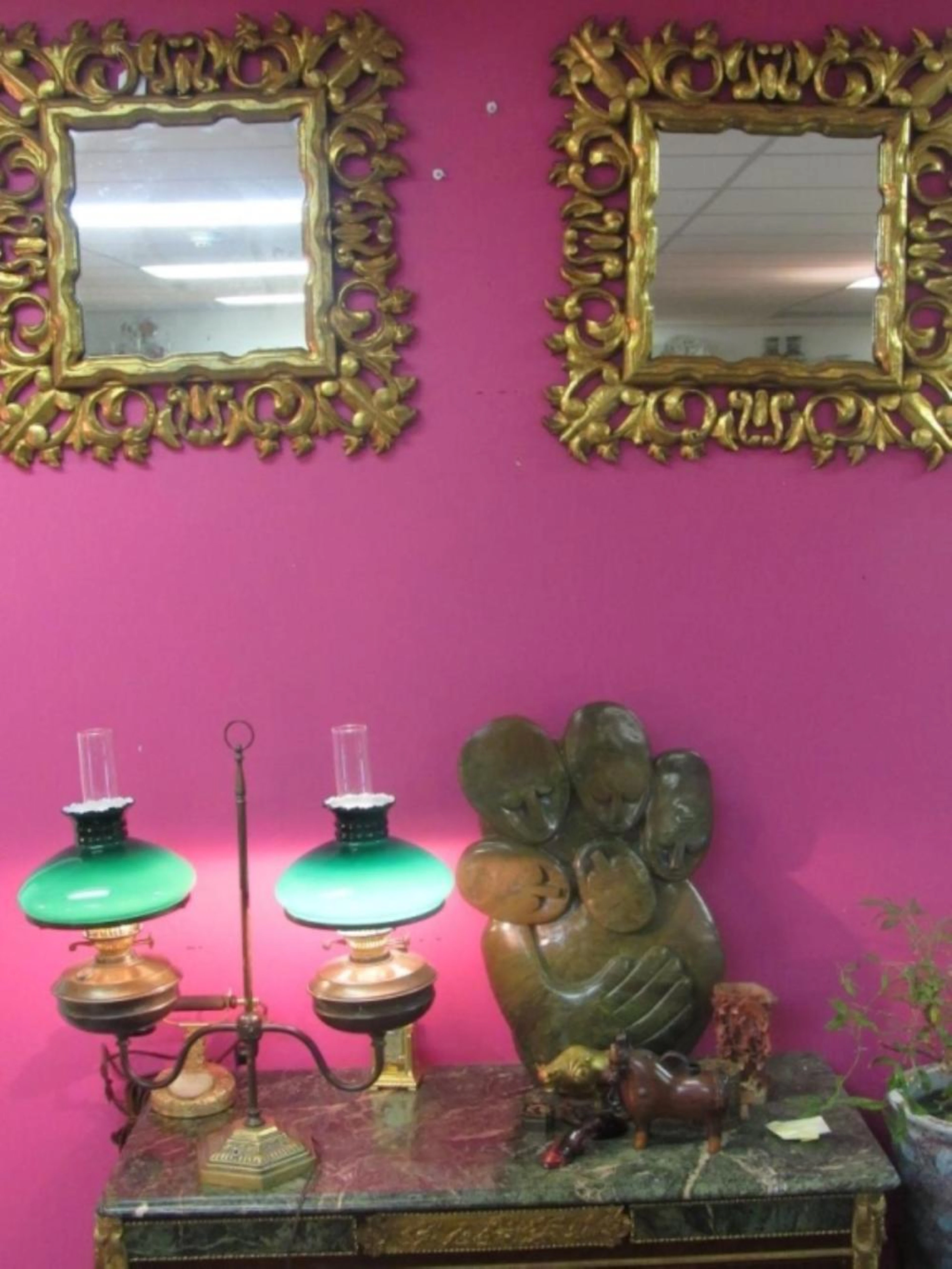 Pair of Elegant Victorian Style Hanging Mirrors