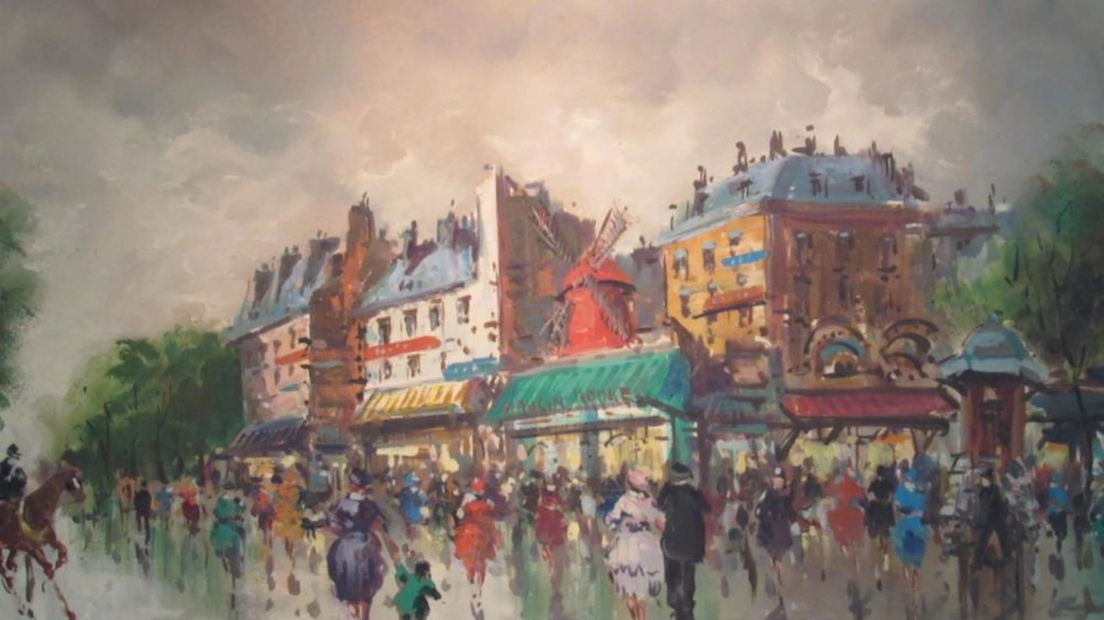 Original Oil Painting of European City