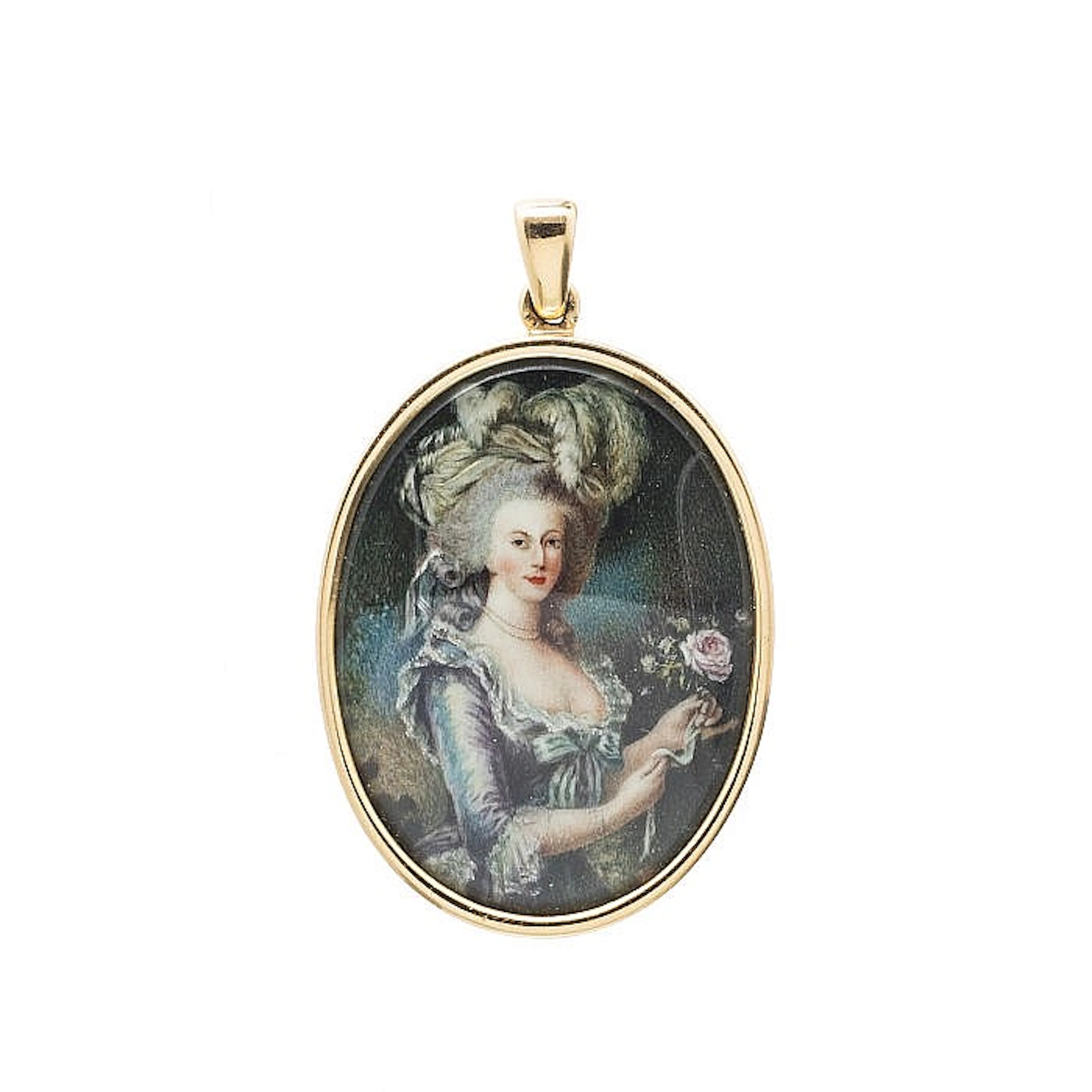 Pendant in gold with Marie Antoinette portrait