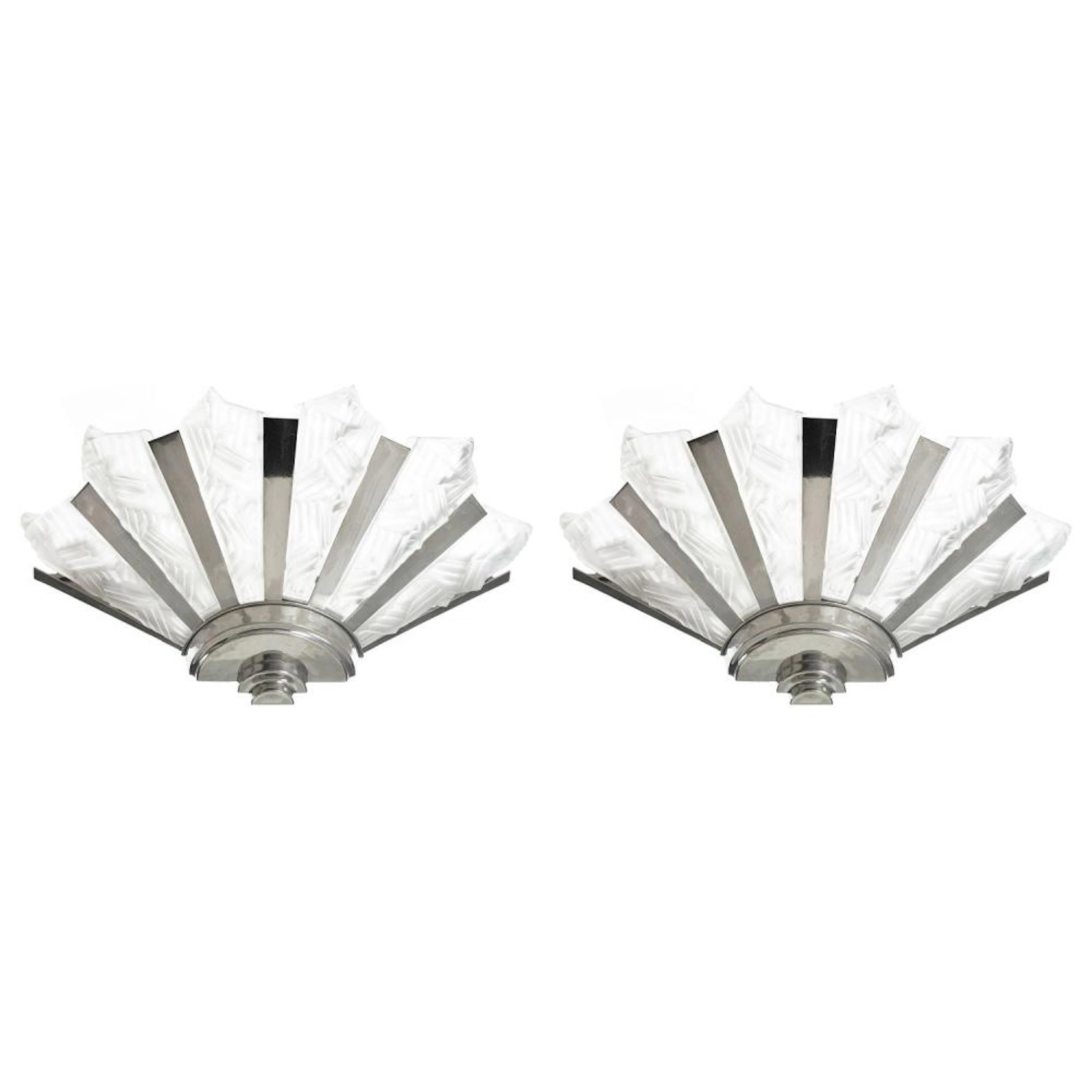 Pair of art deco appliques