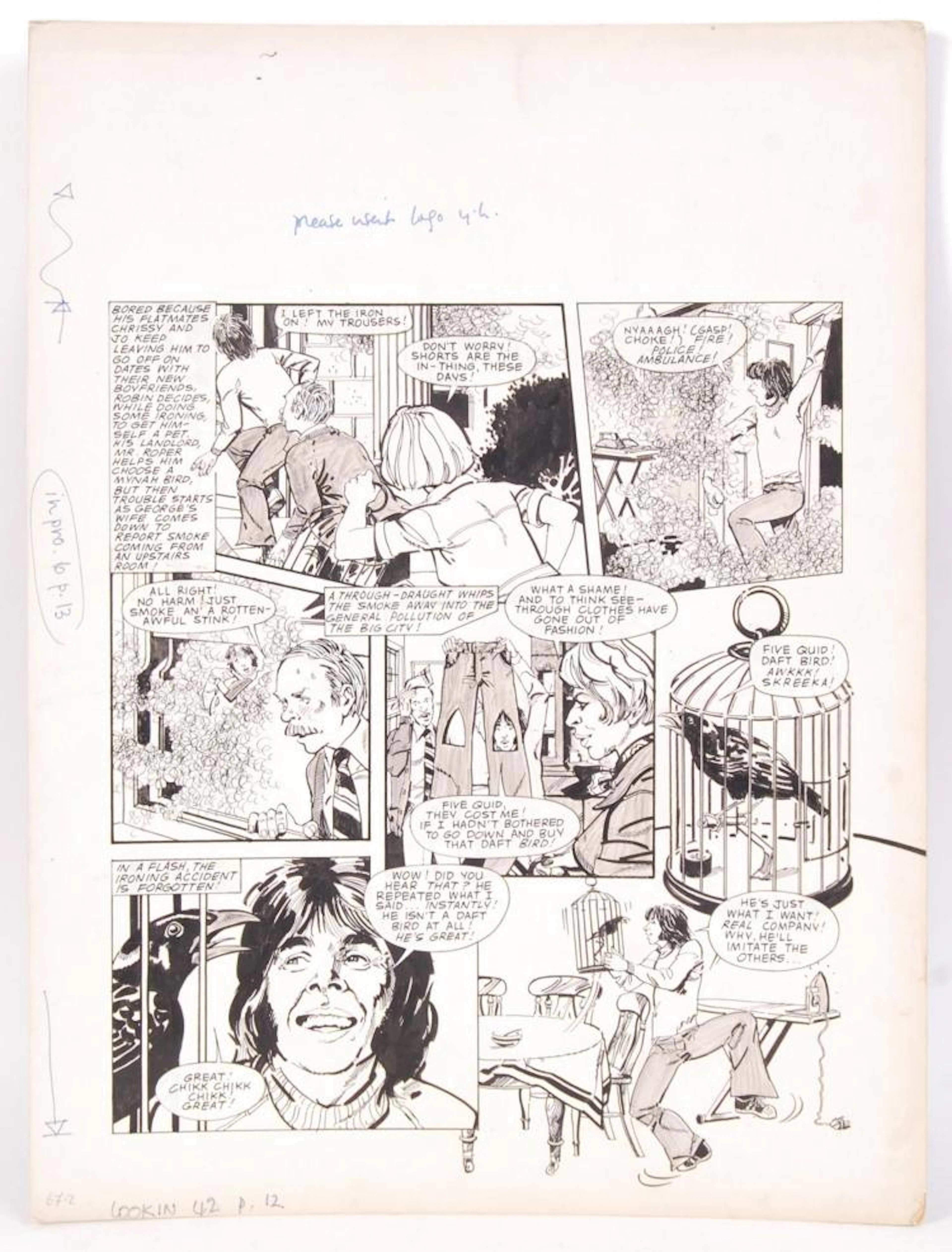 RARE ORIGINAL LOOK-IN ANNUAL 'MAN ABOUT THE HOUSE' ARTWORK