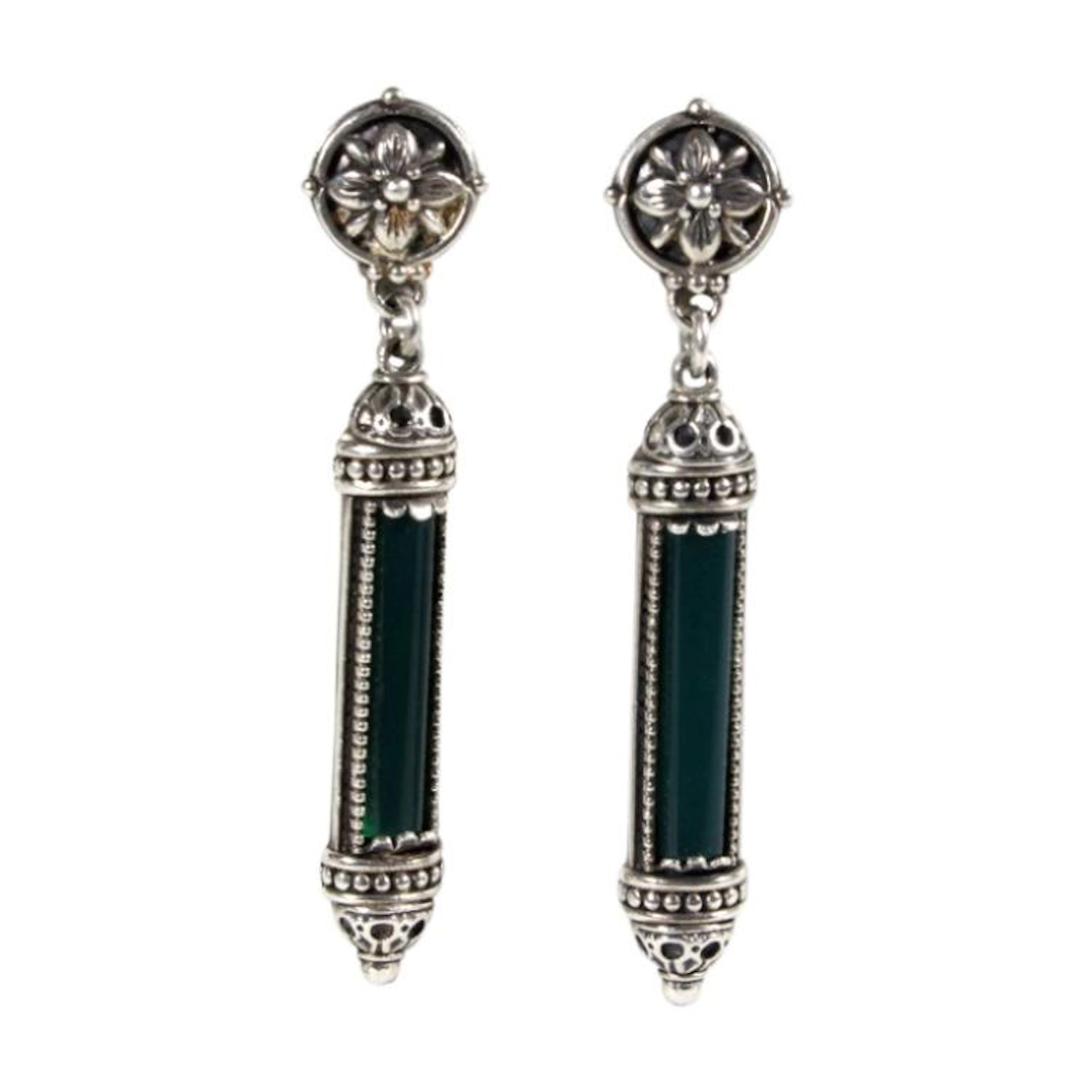 Konstantino Ismene Green Agate Earrings