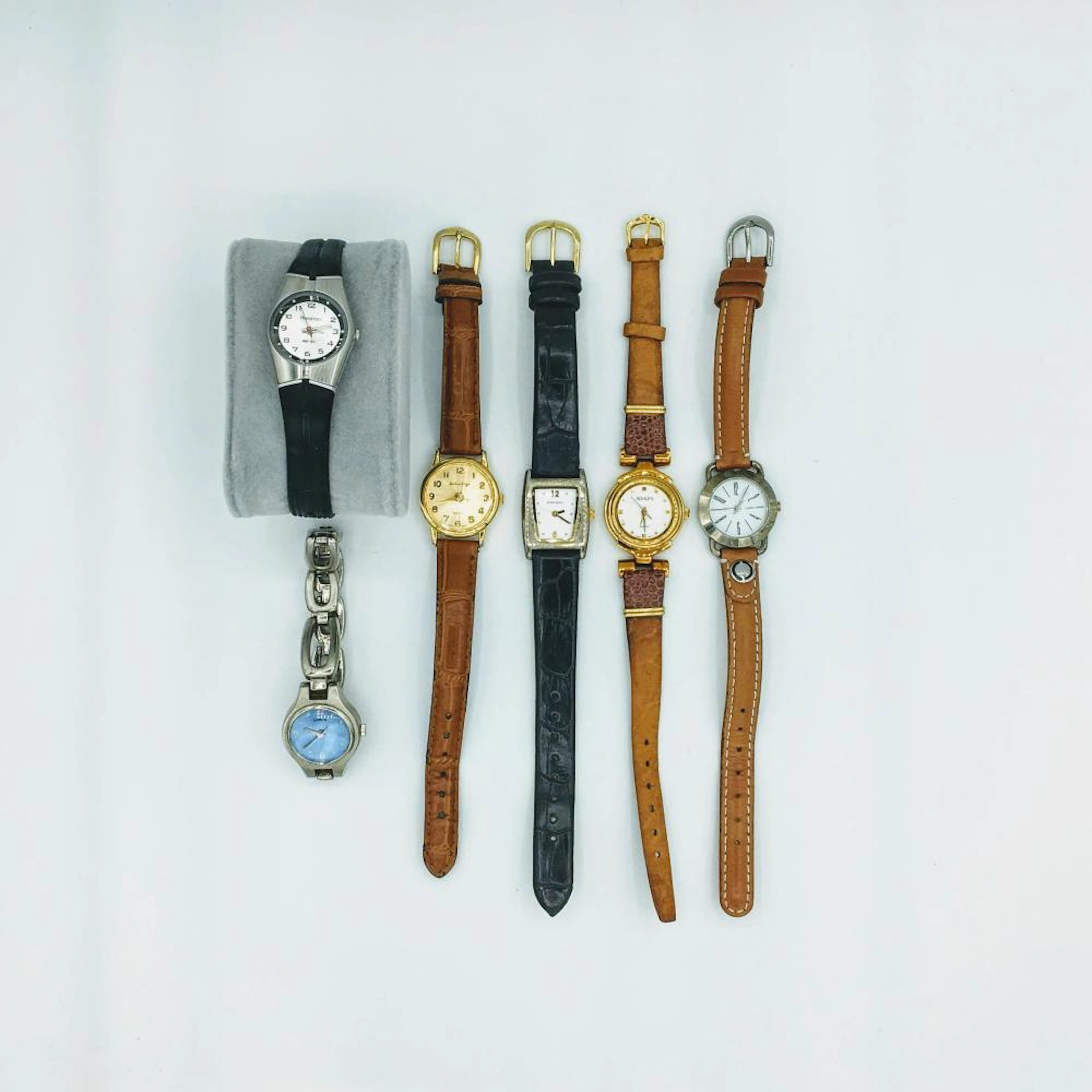 Lot of 6 Ladies Quartz Watches Including Casual Corner Adolfo Nine West & Others