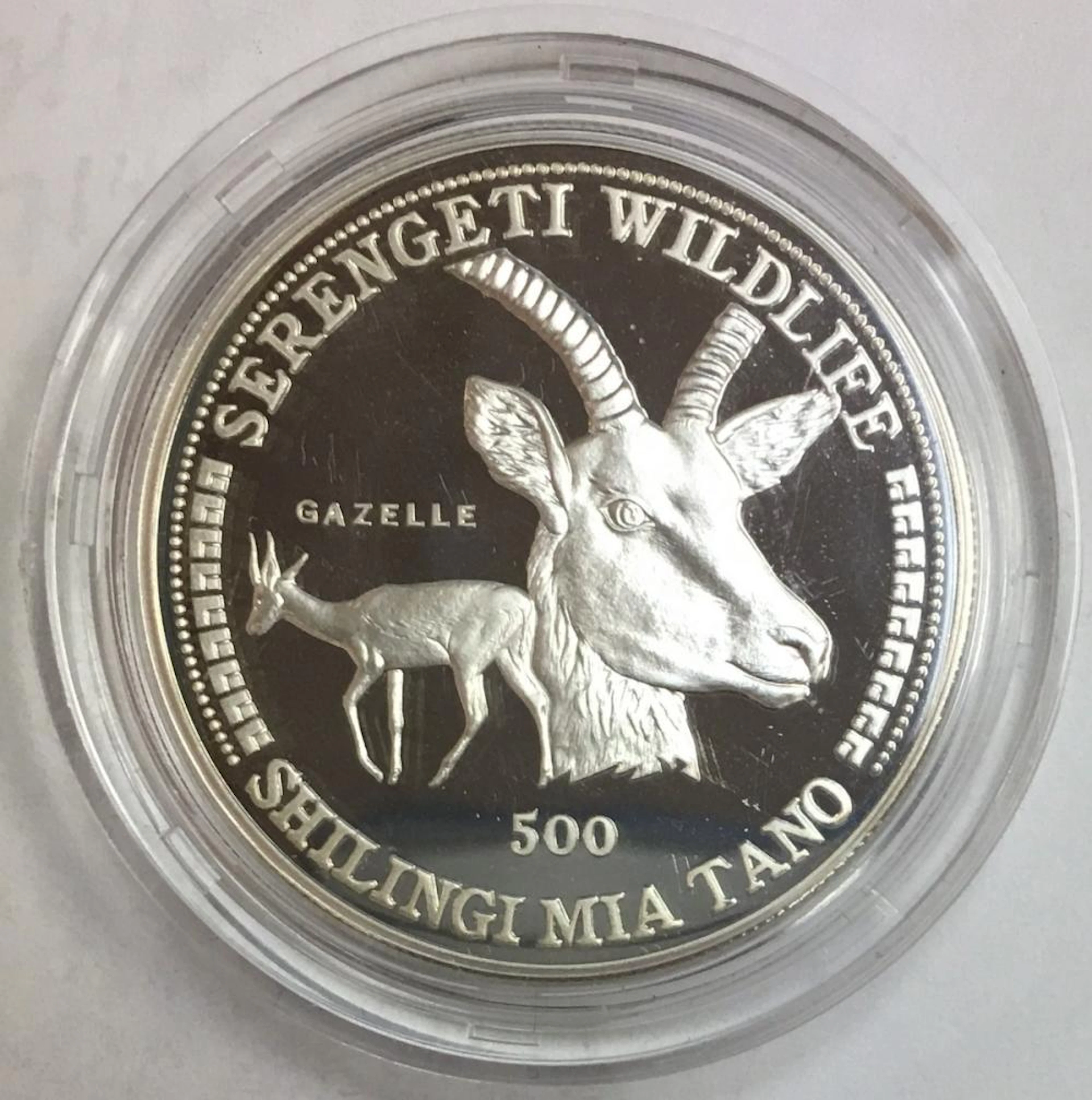 1998 Tanzania Gazelle Serengeti Wildlife 500 Shilingi Proof