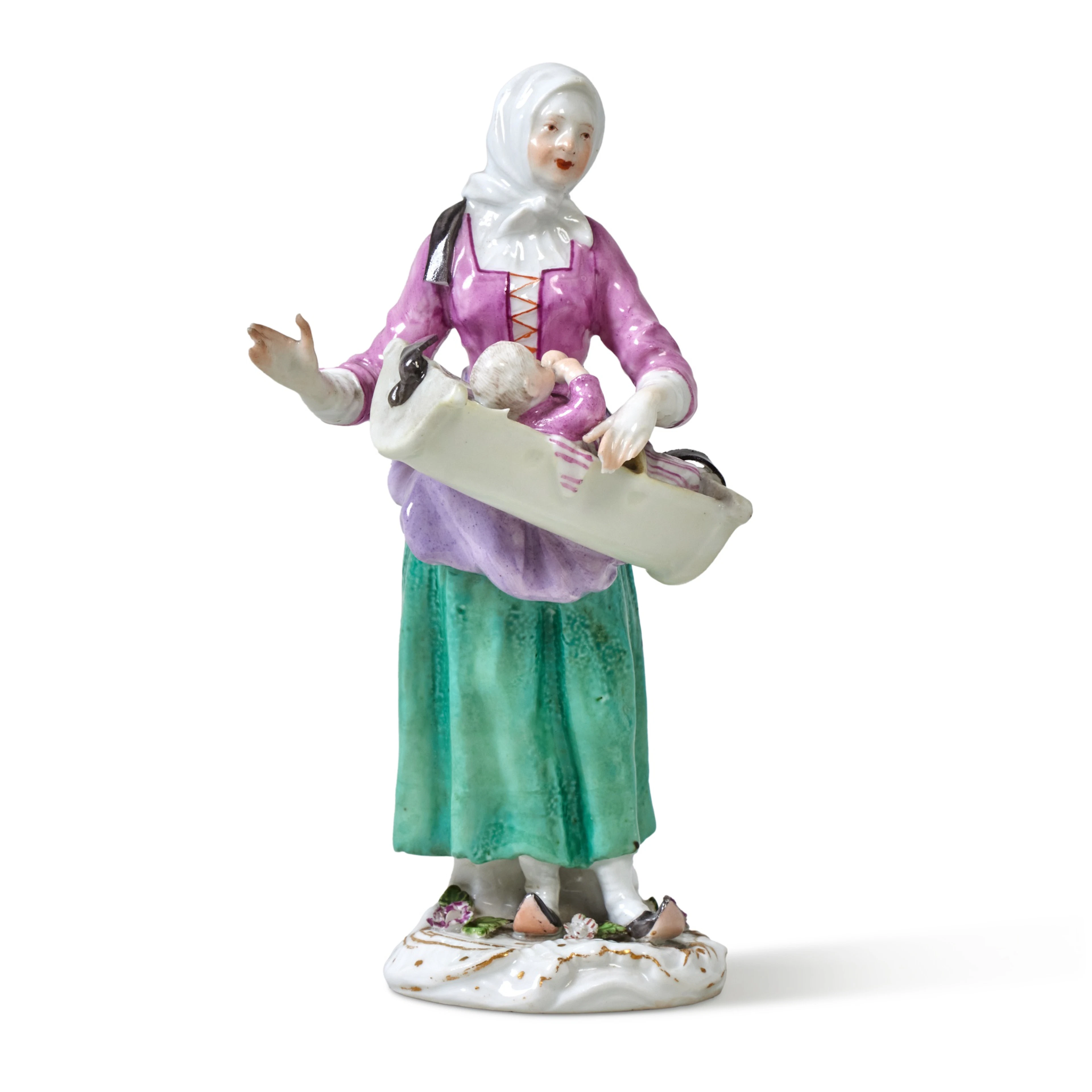 A Meissen Figure of a Savoyard Woman and Baby from the 'Cris de Paris' Series