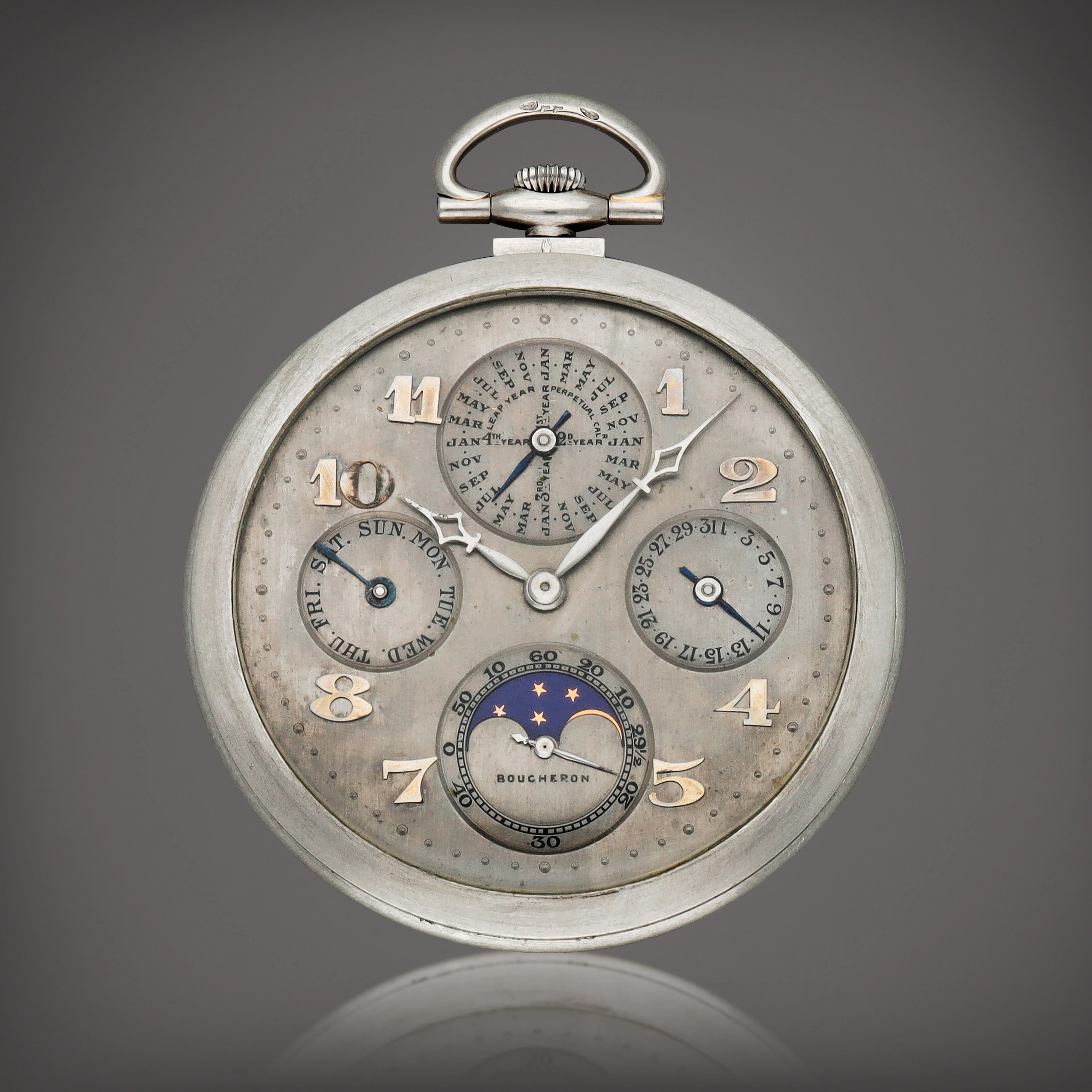 Retailed by Boucheron: A platinum perpetual calendar...