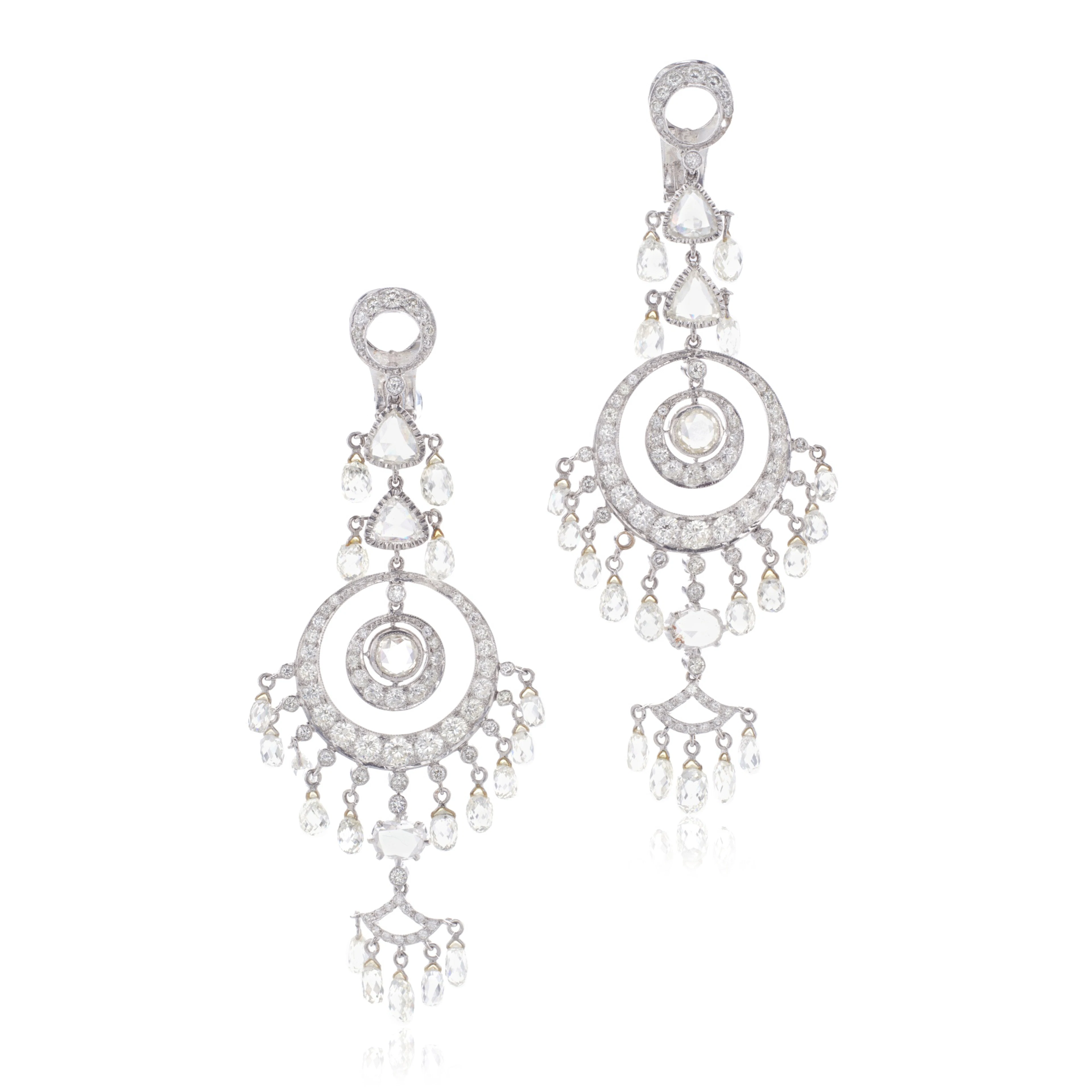 Pair of diamond ear clips