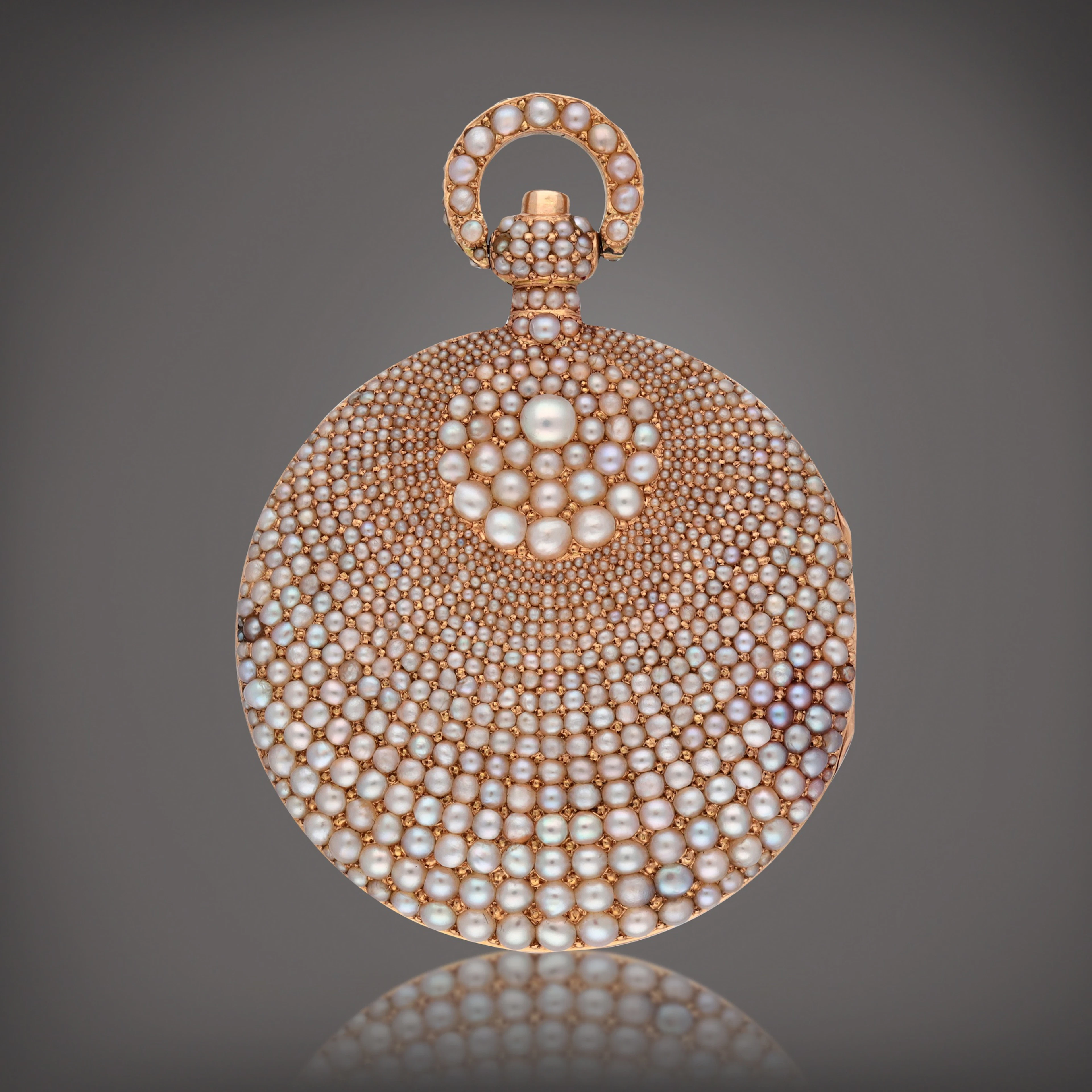 A yellow gold and pearl-set open faced cylinder watch | Circa 1830