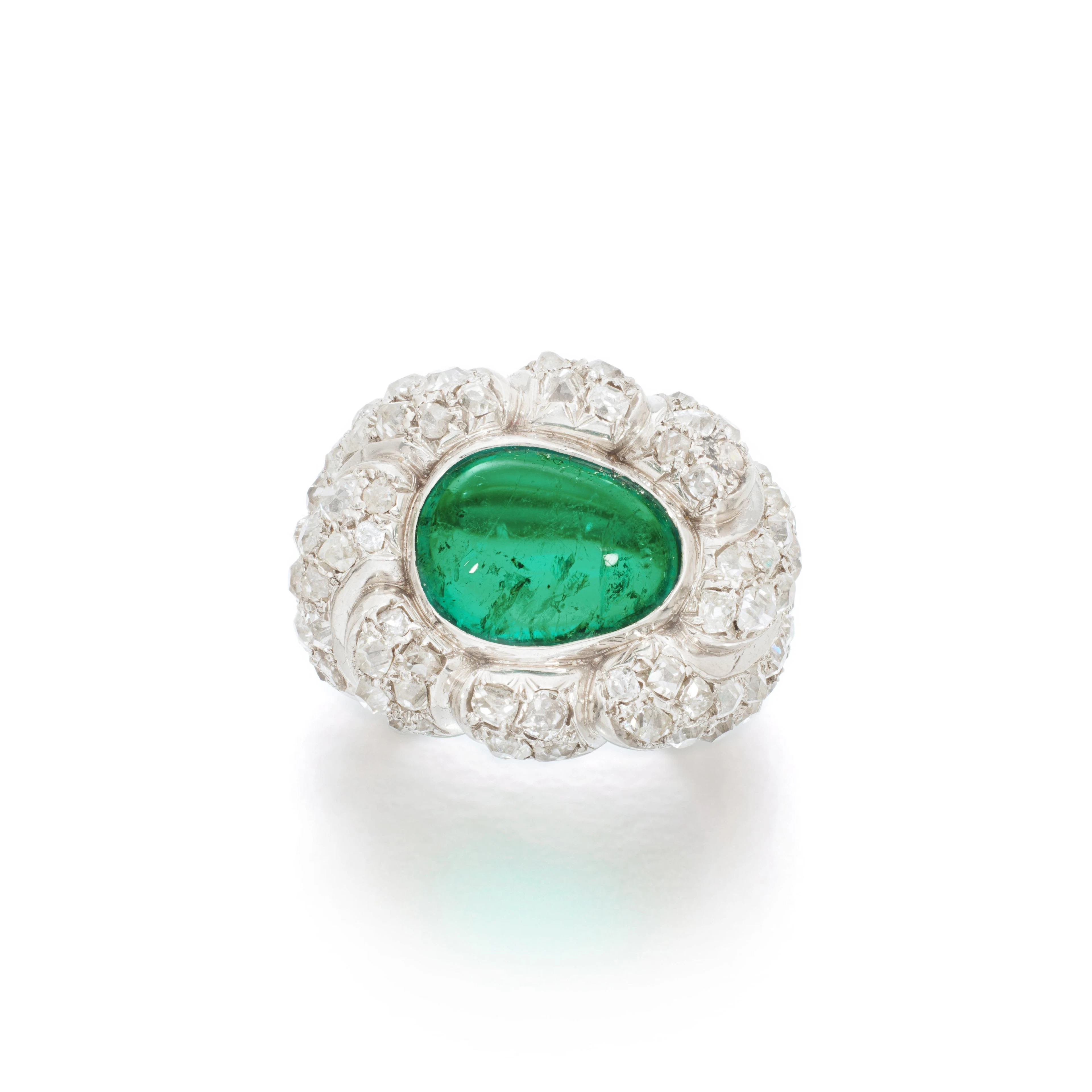 Emerald and diamond ring, 'Tourbillon', circa 1935