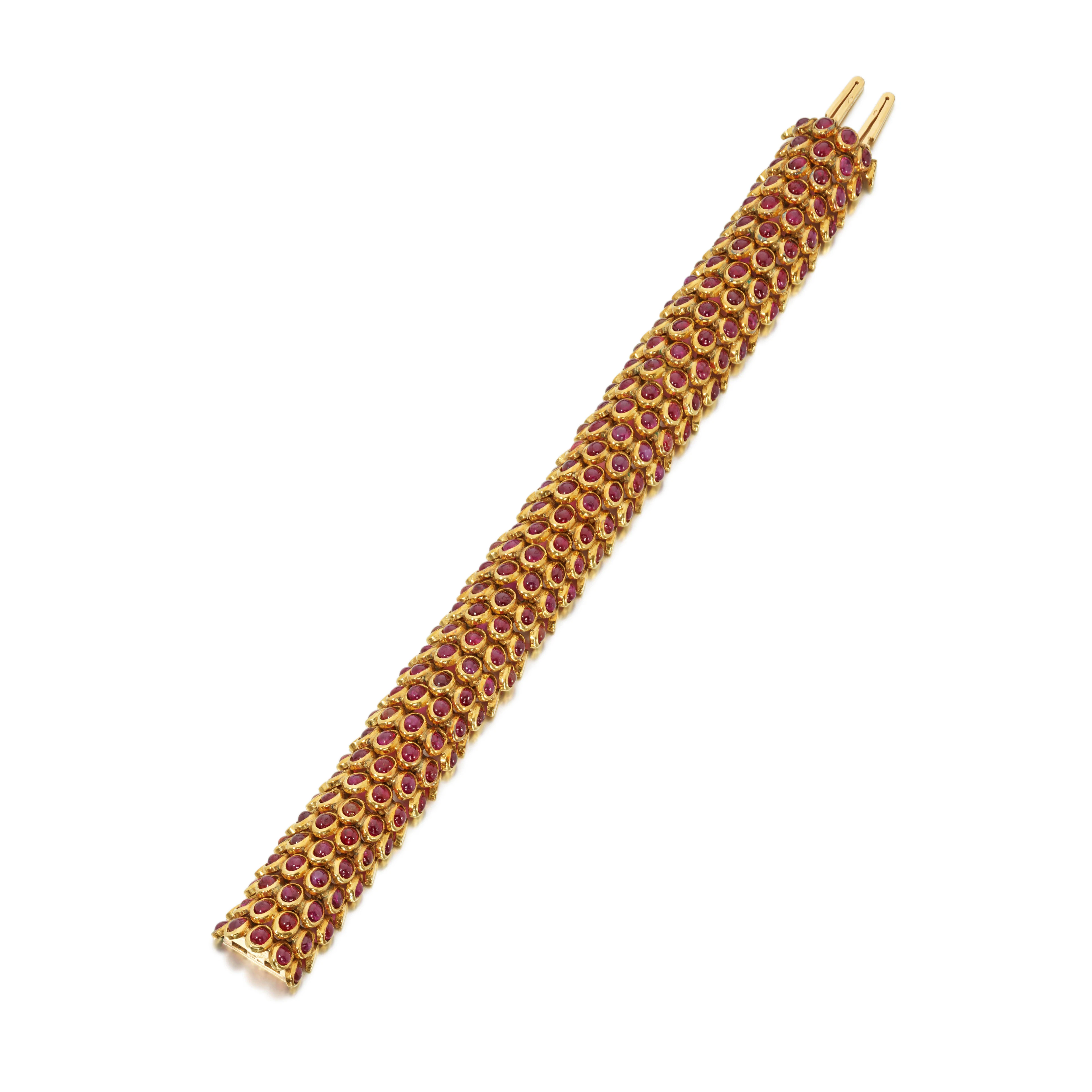 Ruby bracelet, 'Écailles', circa 1955