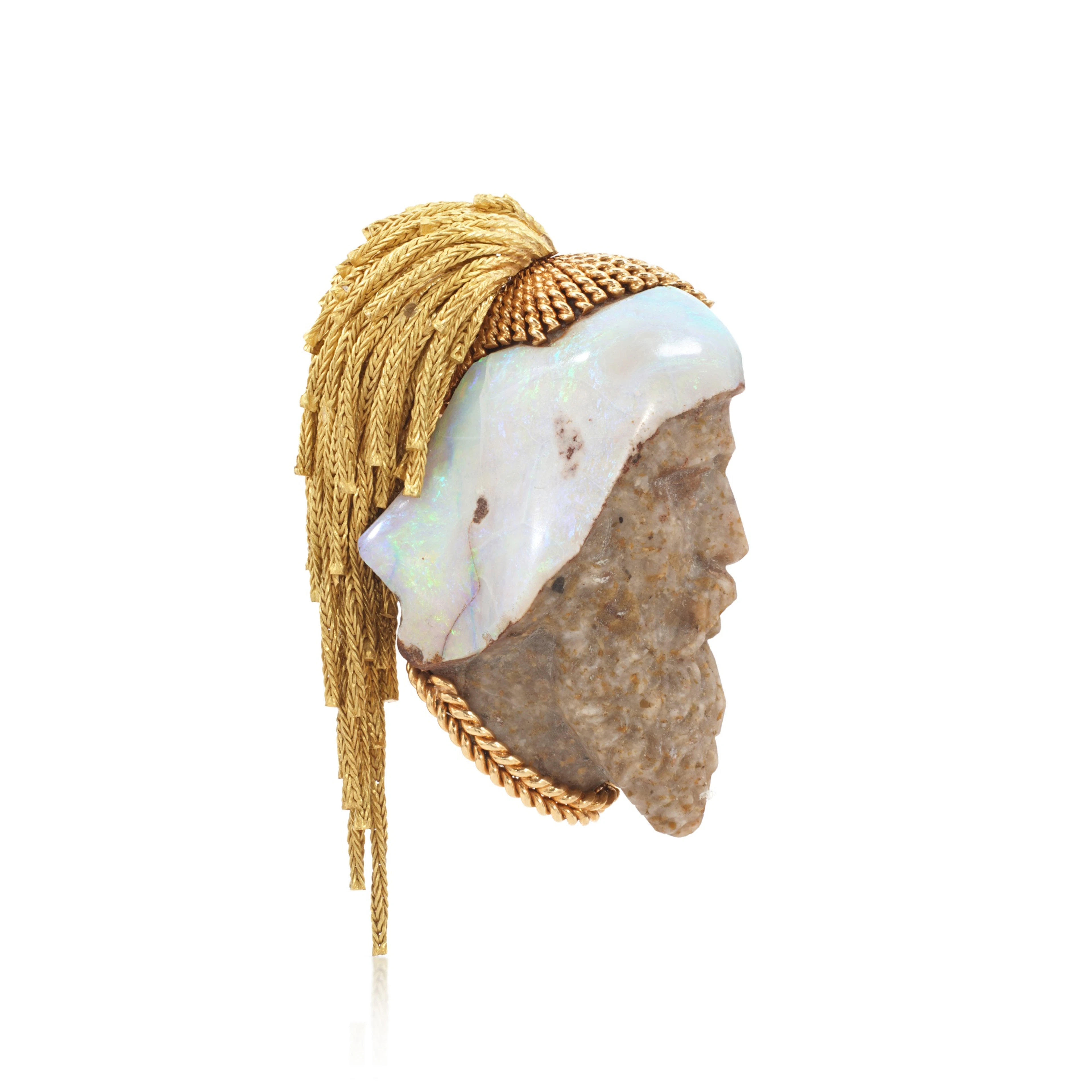 Gold and boulder opal brooch 'Le Guerrier', 1970s
