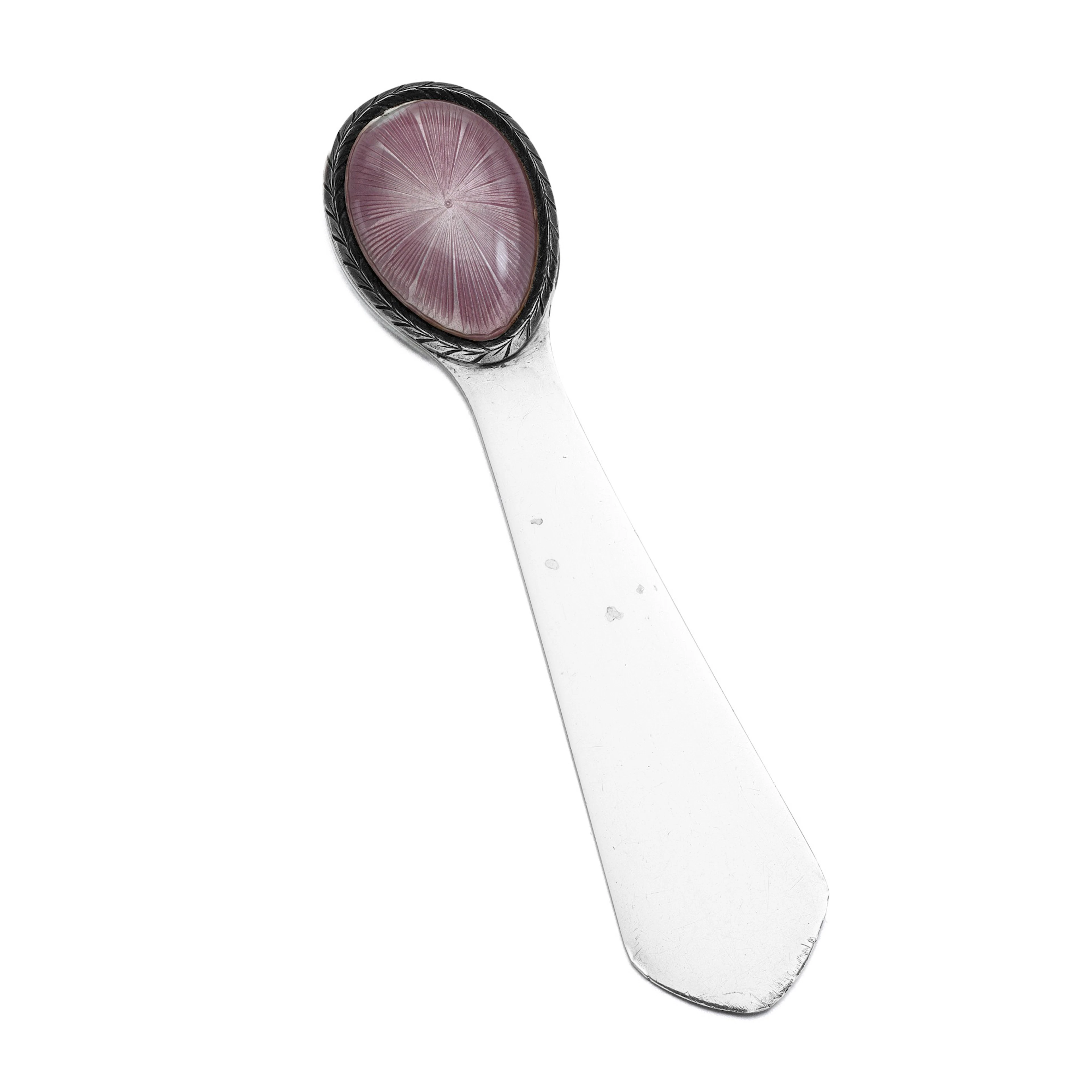 A Fabergé silver and guilloché enamel bookmark
