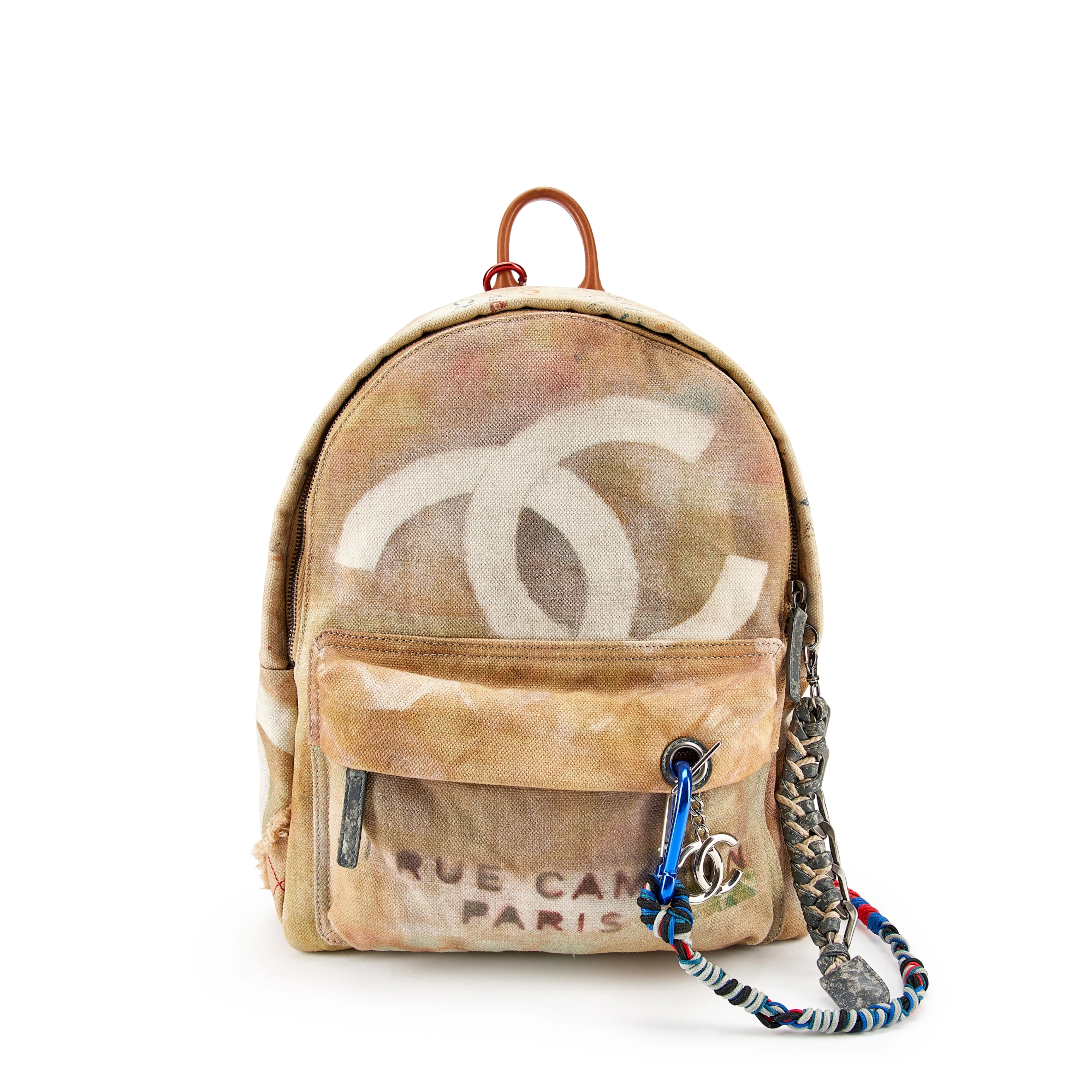 Limited Edition Beige Multicolor Canvas Graffiti Art...