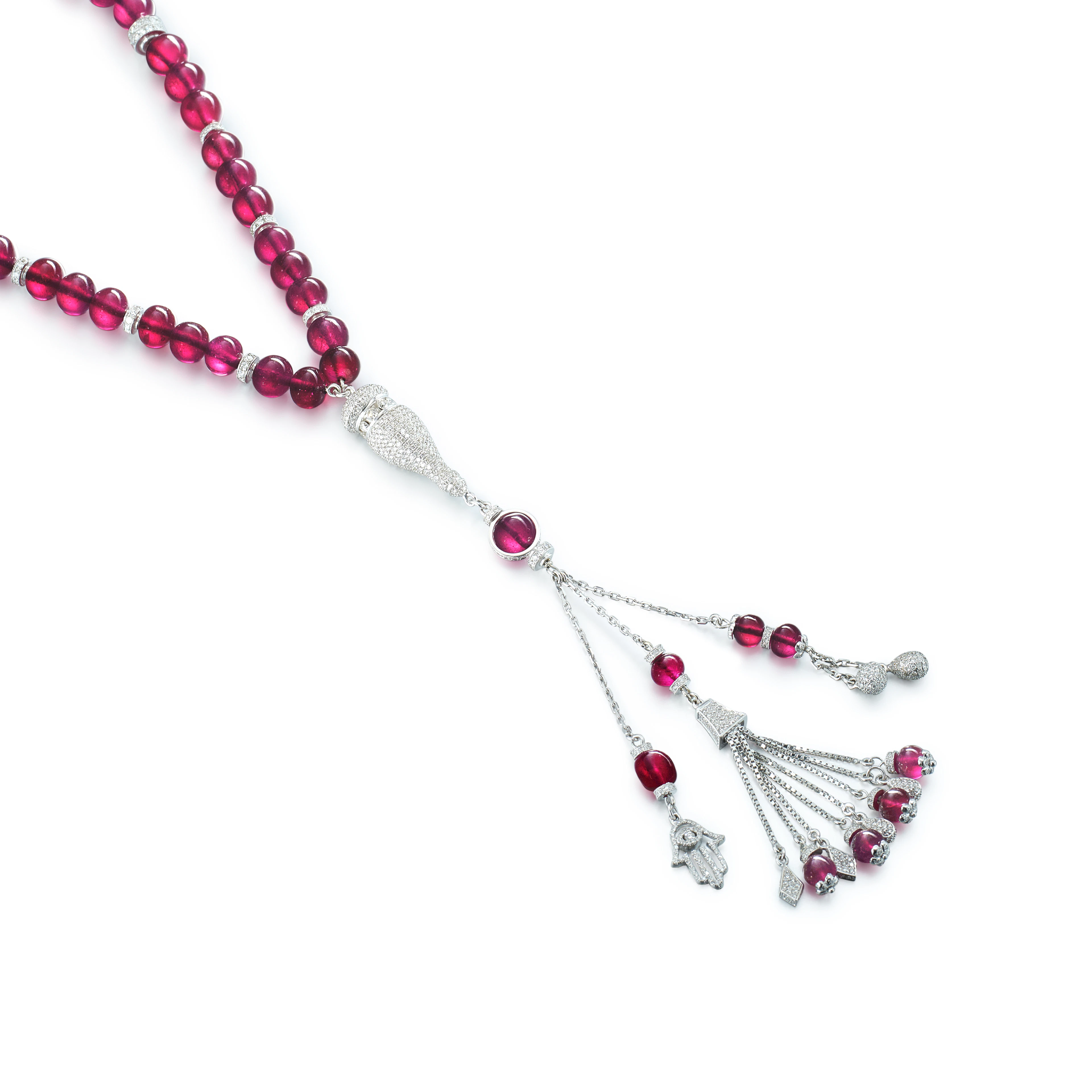 Ruby and Diamond Meditation Beads | 紅寶石 配 鑽石 念珠