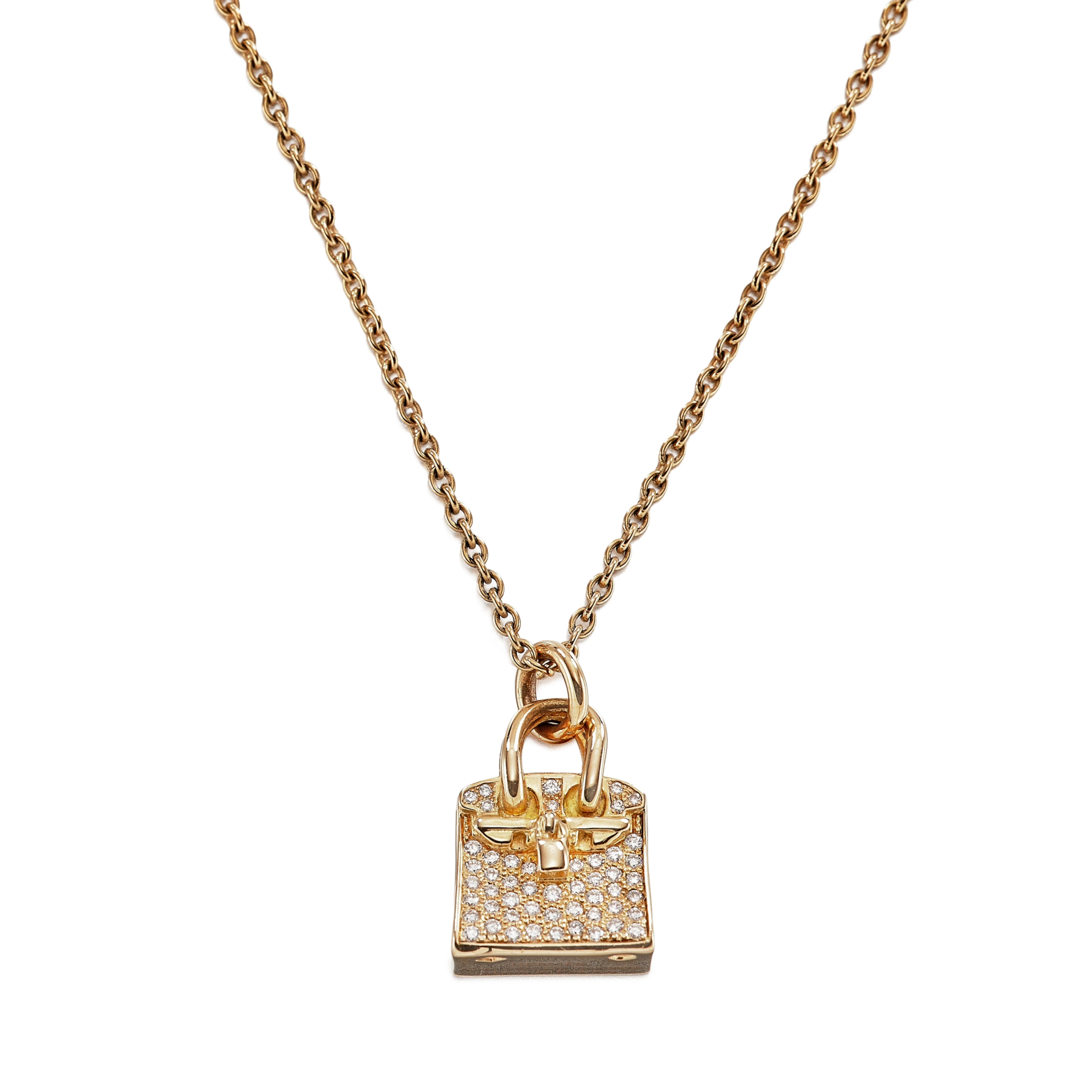 Rose Gold and Diamond Amulettes Birkin Pendant
