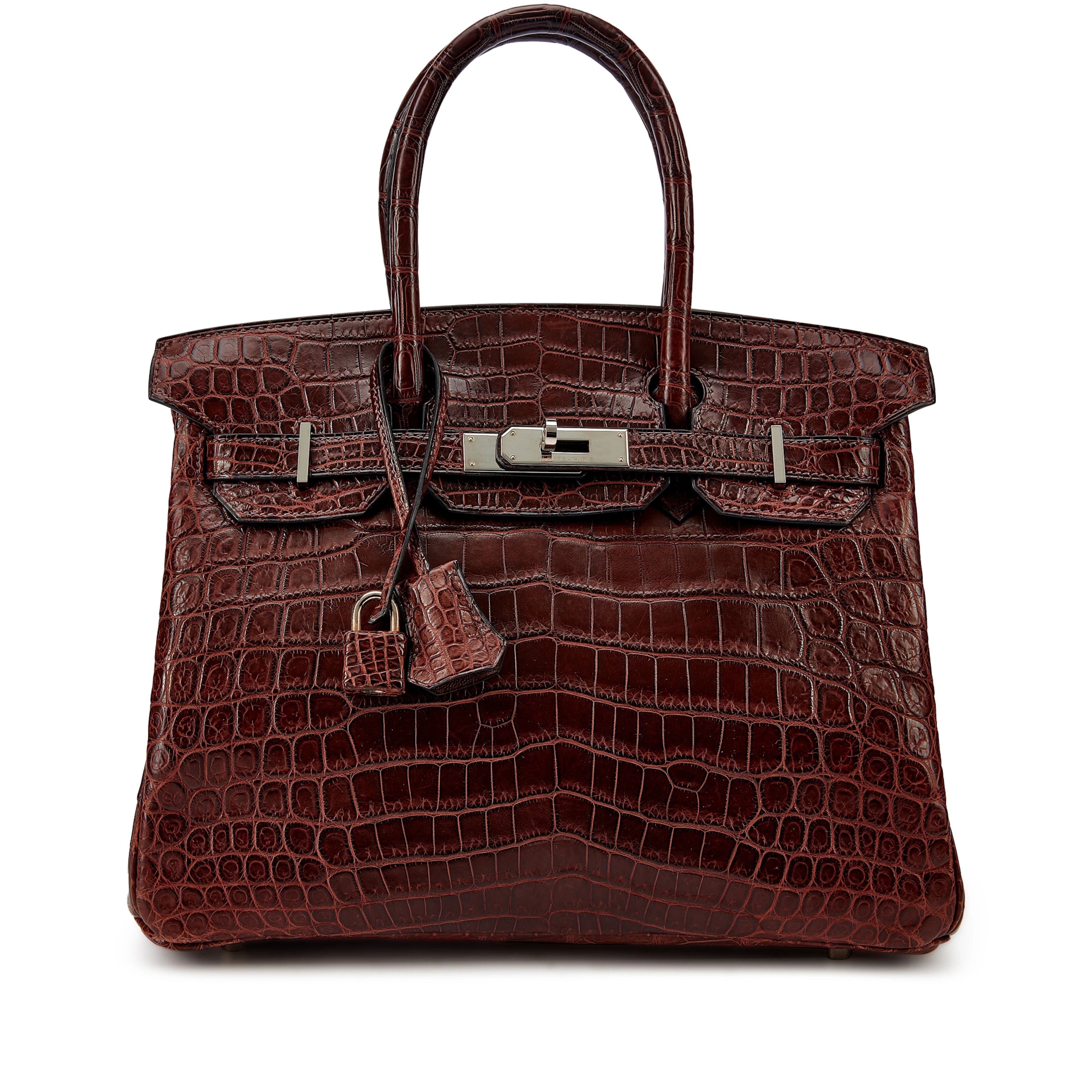 Havane Matte Niloticus Crocodile Birkin 30 Palladium Hardware, 2002