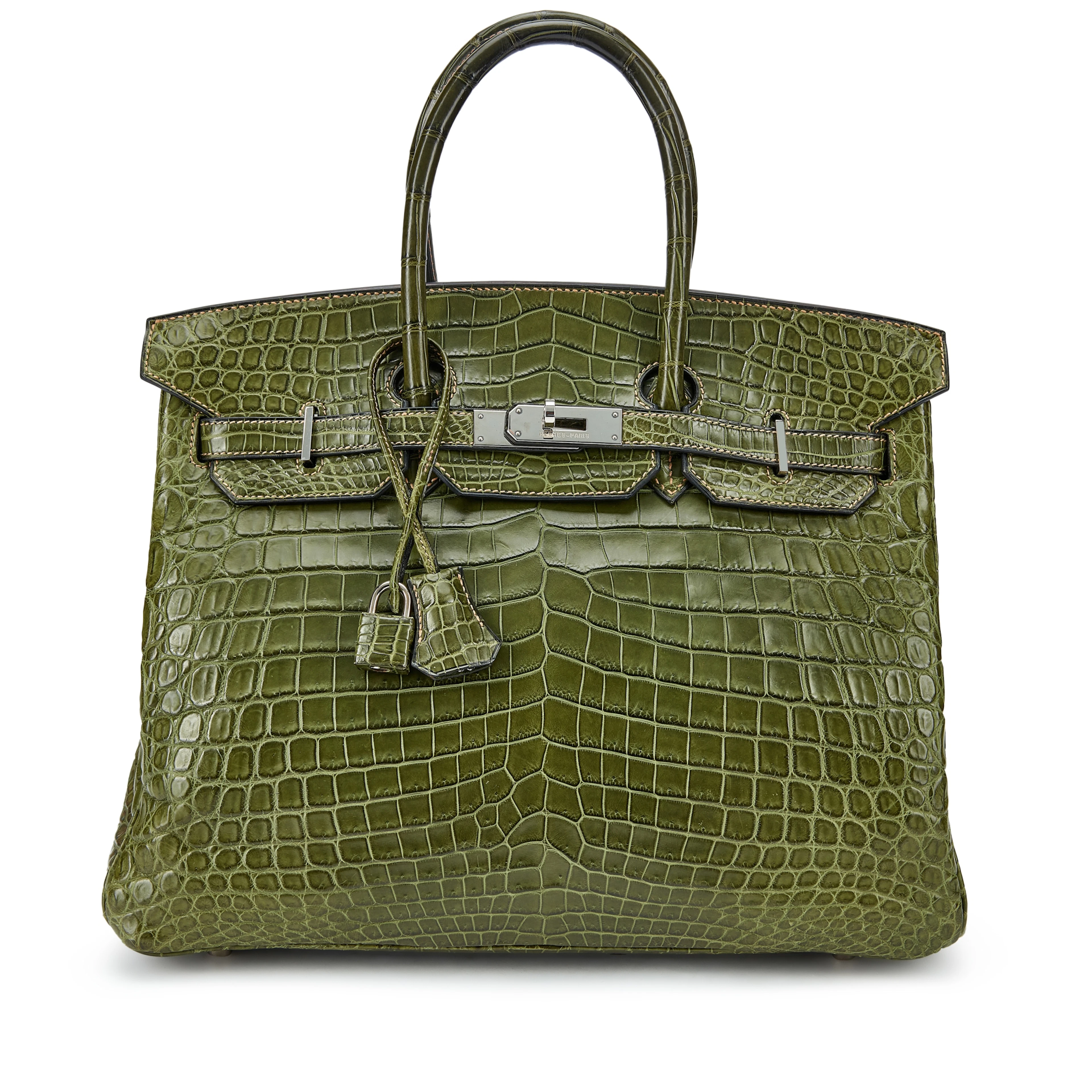 Vert Veronese Matte Niloticus Crocodile Birkin 35 Palladium Hardware, 2003