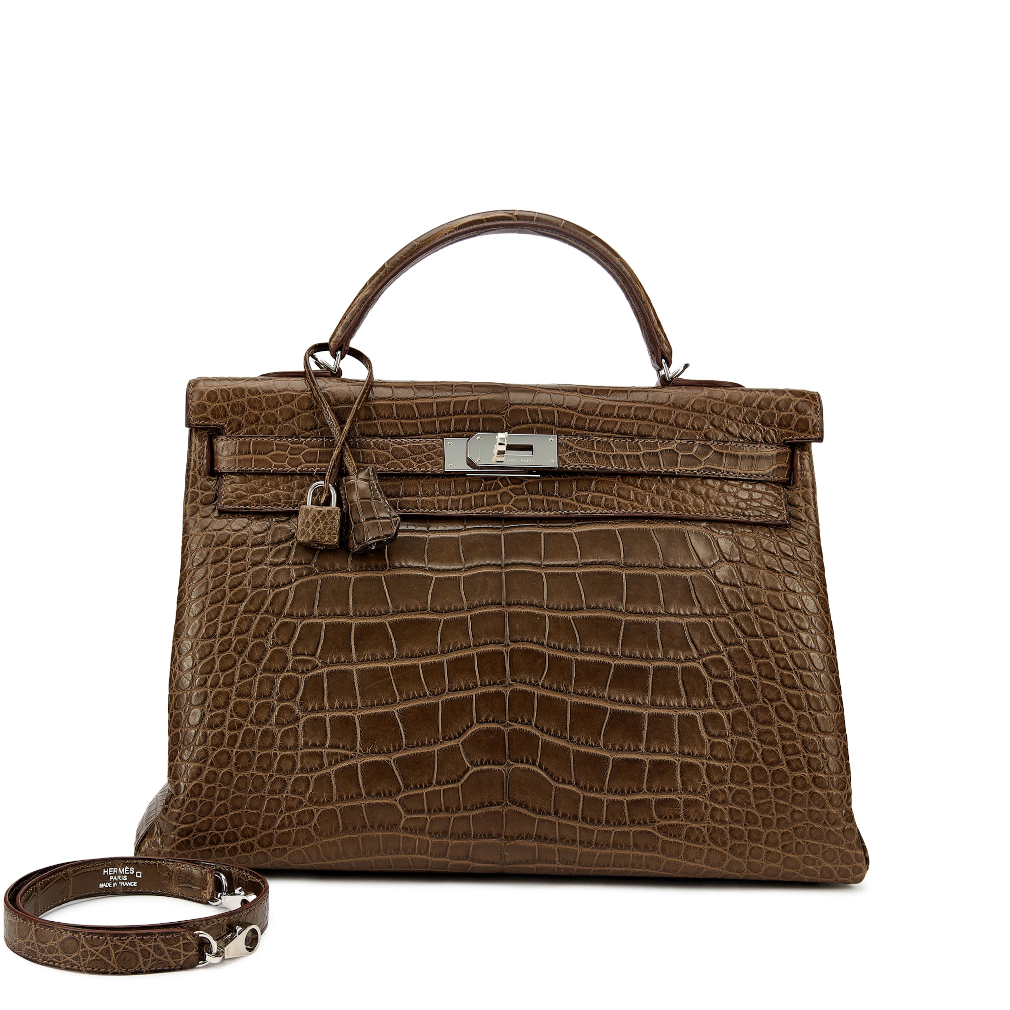 Gris Elephant Matte Alligator Kelly 40 Retourne Palladium Hardware, 2013