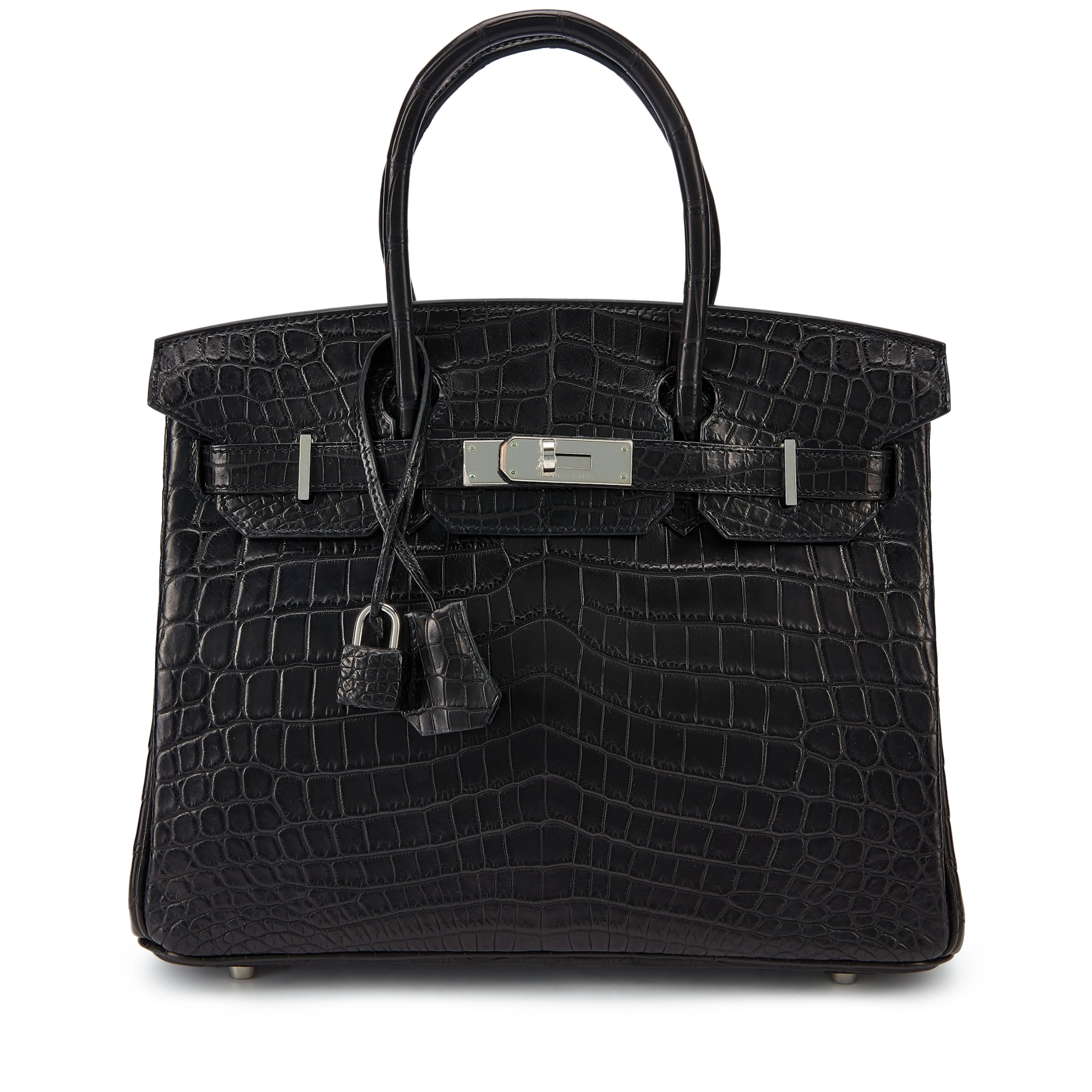 Black Matte Niloticus Crocodile Birkin 30 Palladium Hardware, 2010