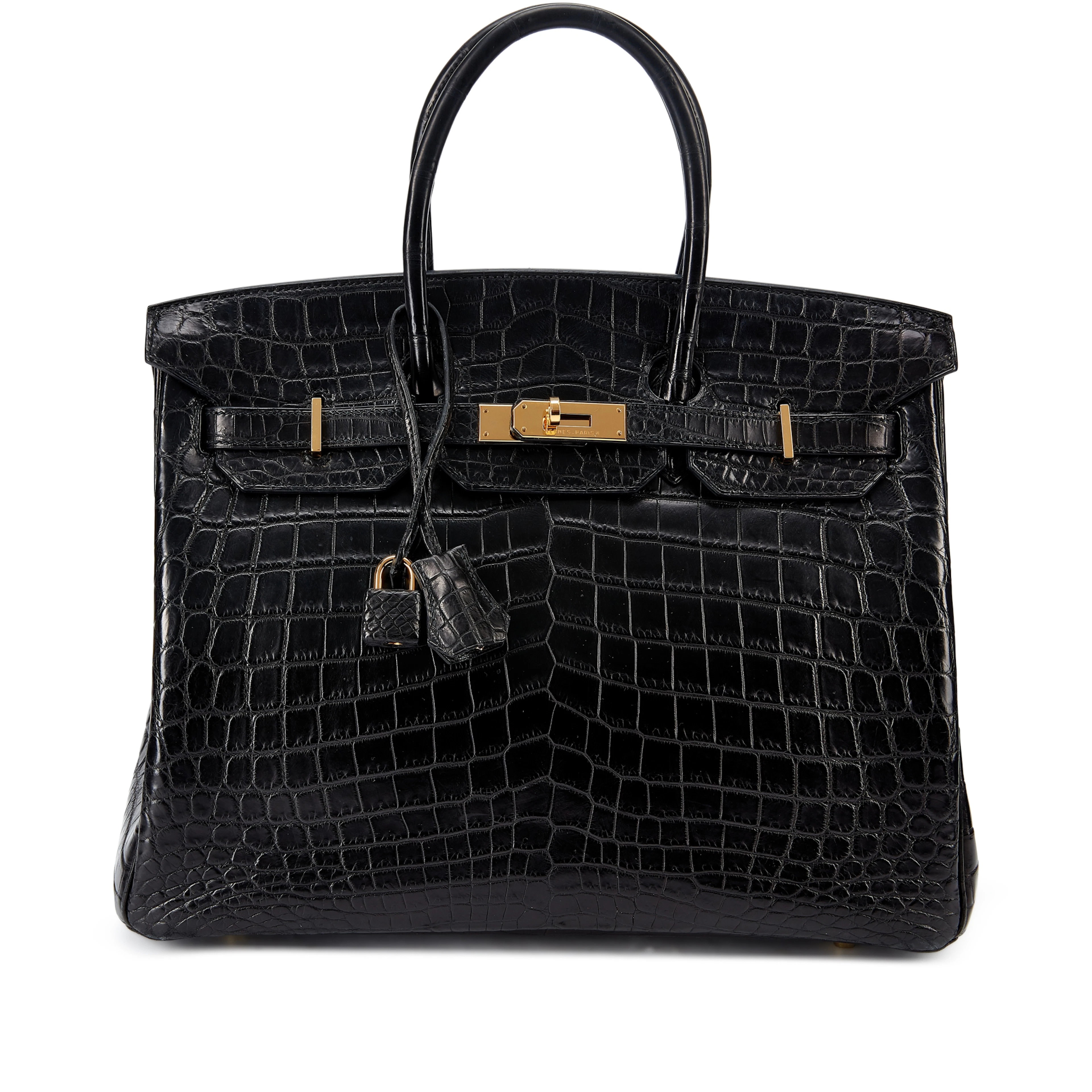 Black Matte Niloticus Crocodile Birkin 35 Gold Hardware, 2011