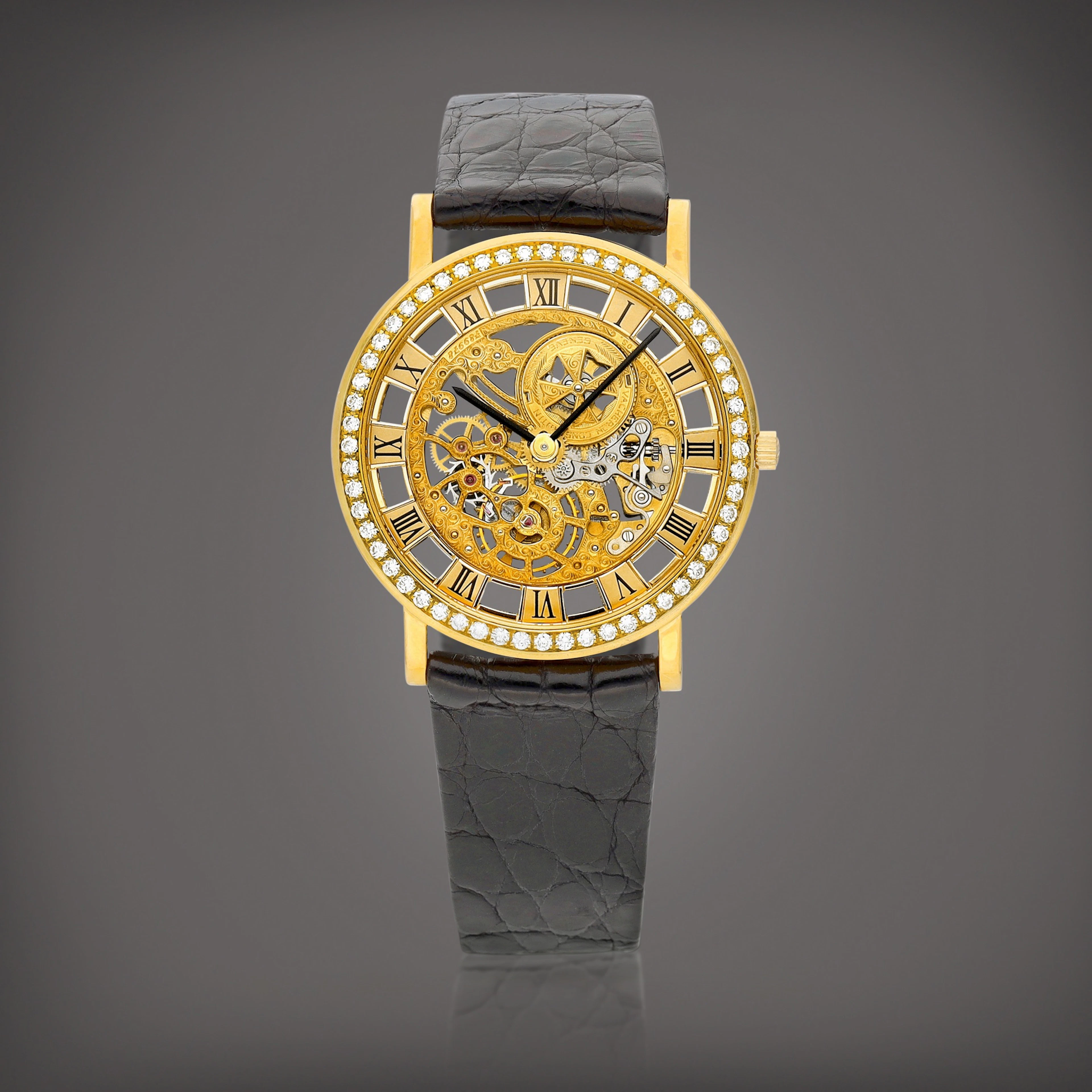 Reference 33115 | A yellow gold and diamond-set skeletonised wristwatch