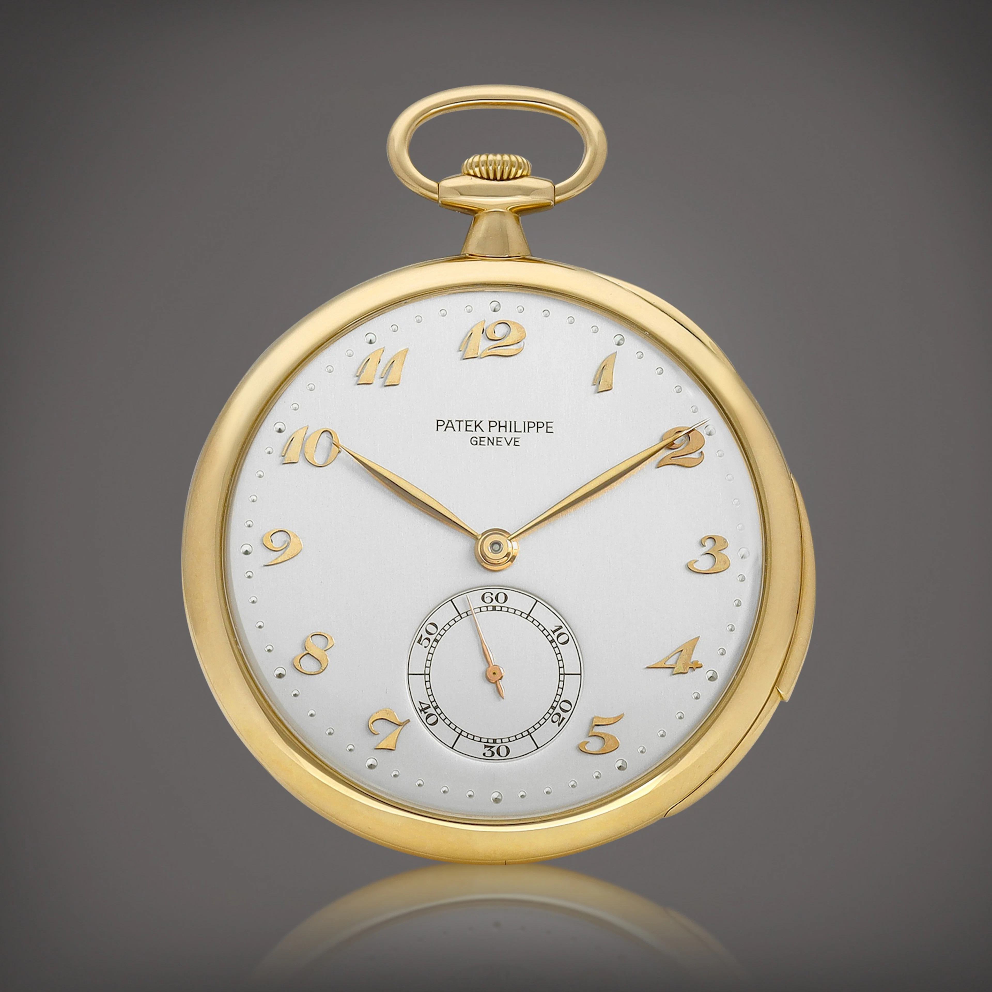 A yellow gold minute repeating open face keyless watch