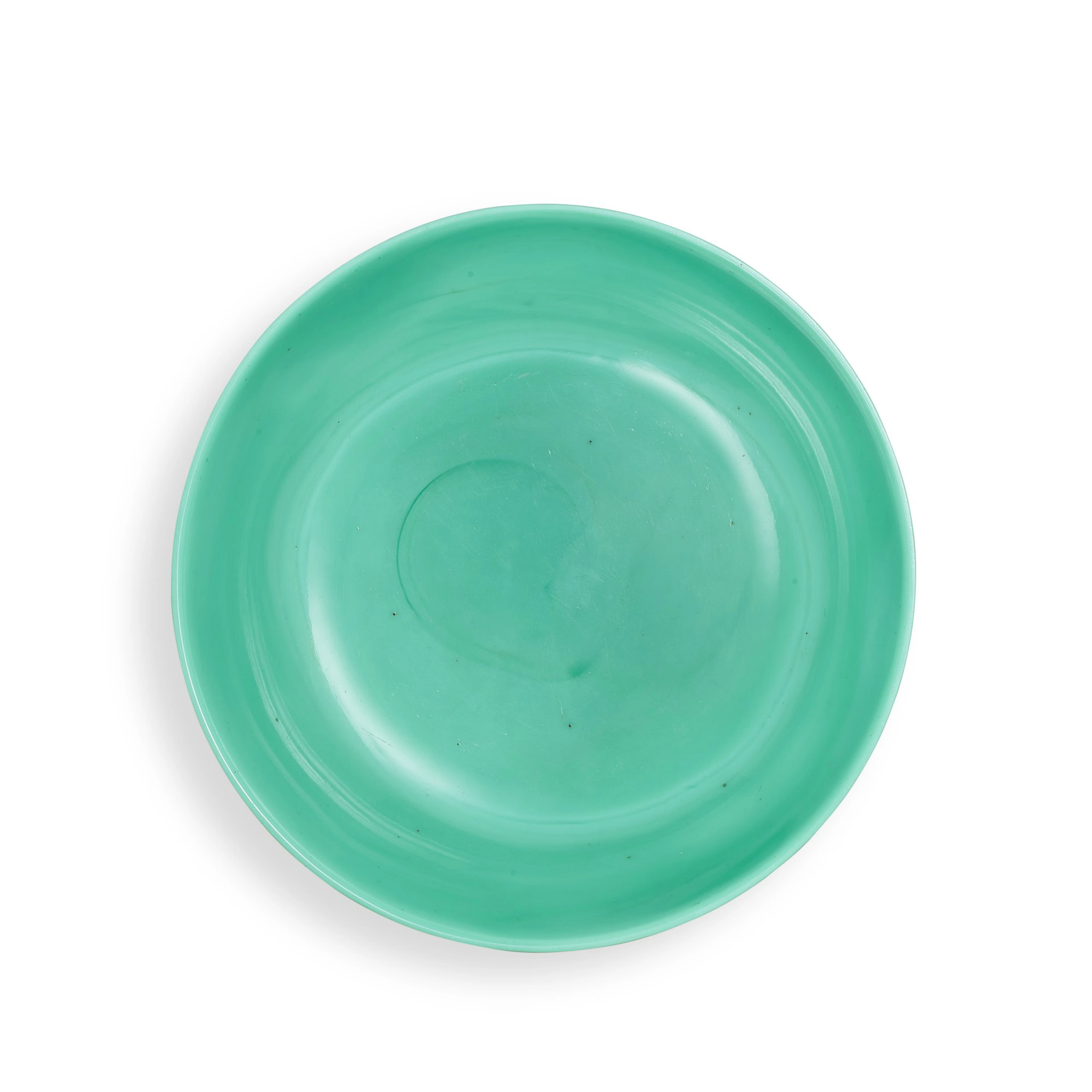An imperial turquoise glass dish