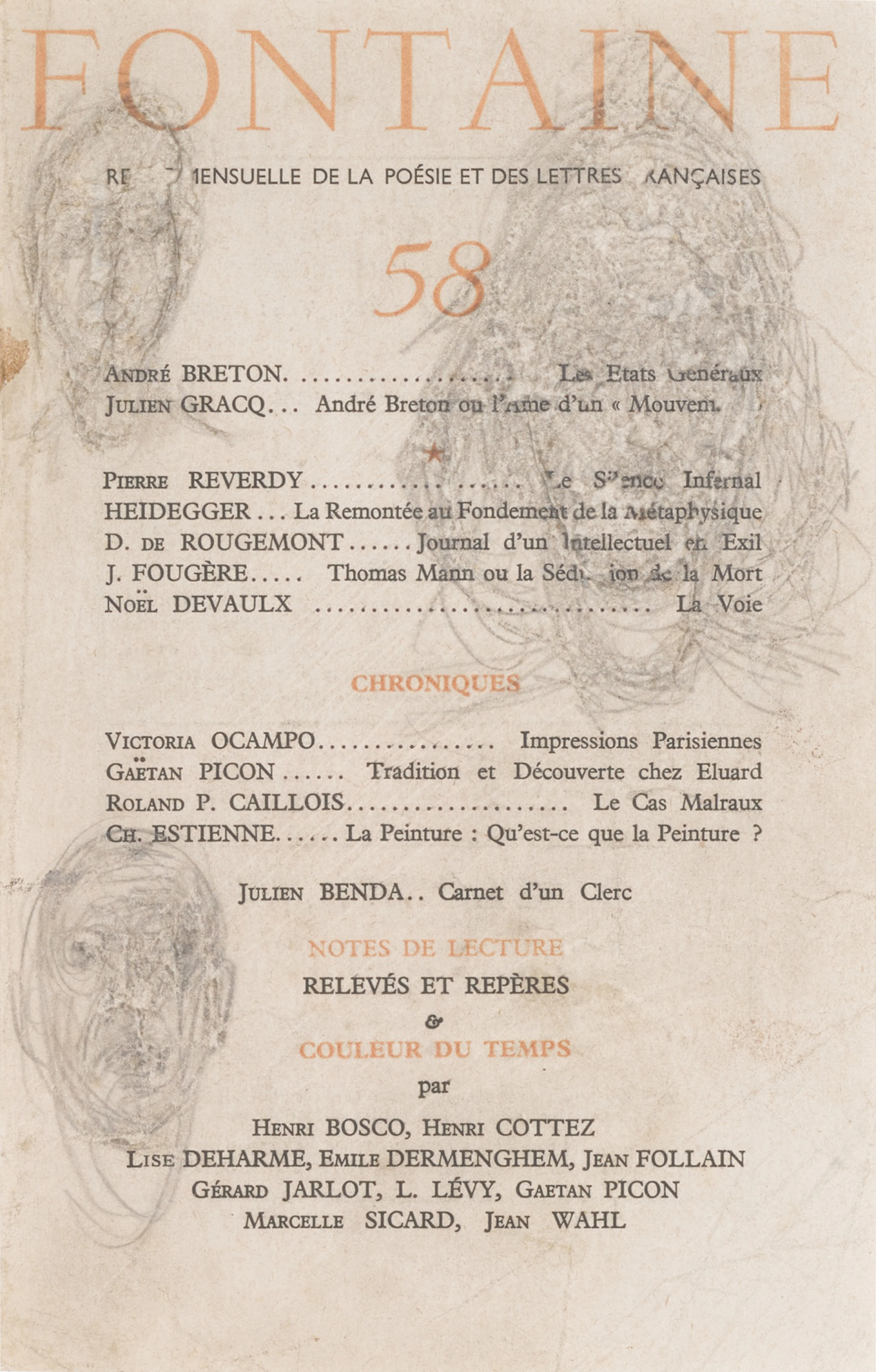 Têtes sur couverture de la revue Fontaine