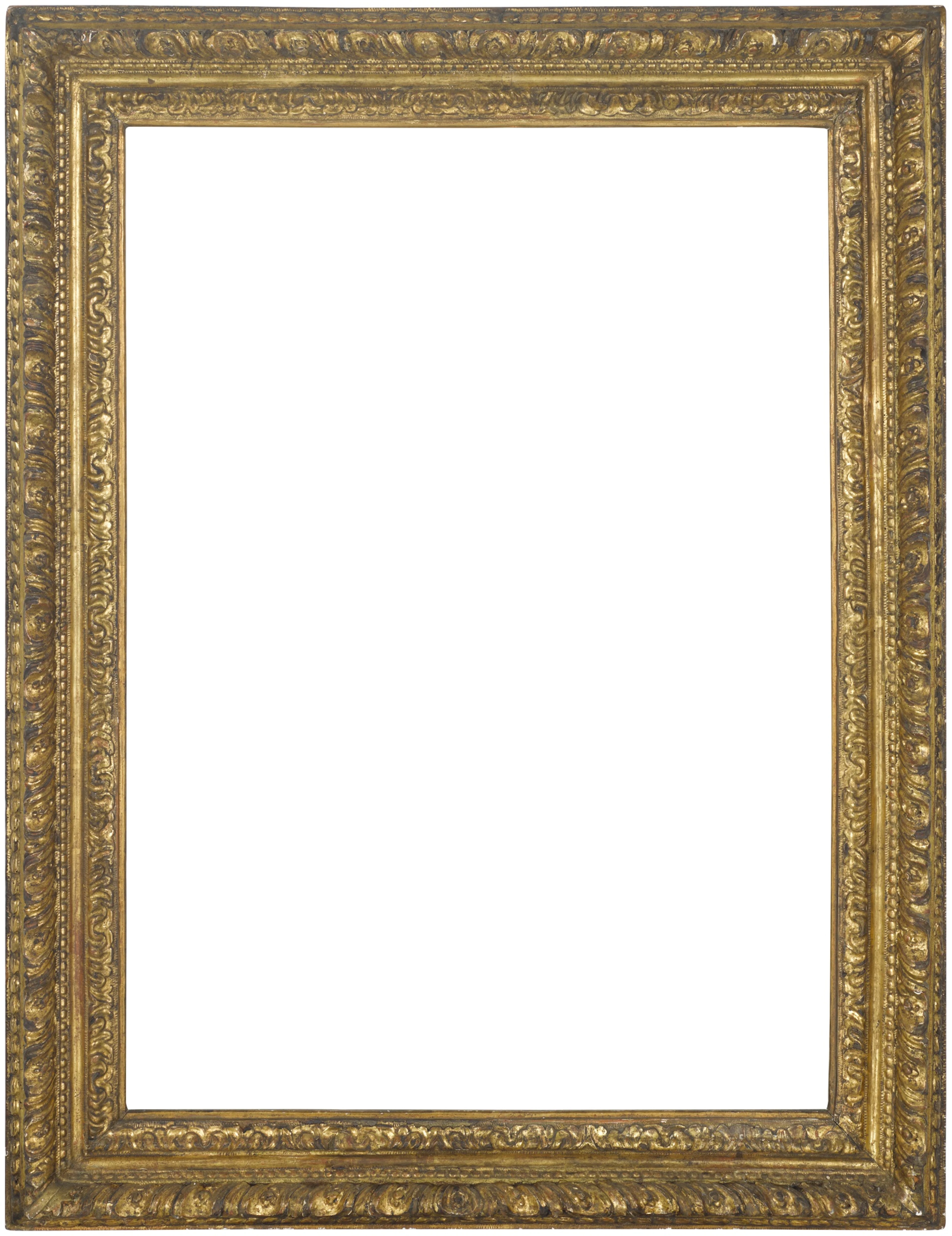 An 18th century Italian late Mannerist moulding frame in carved giltwood
