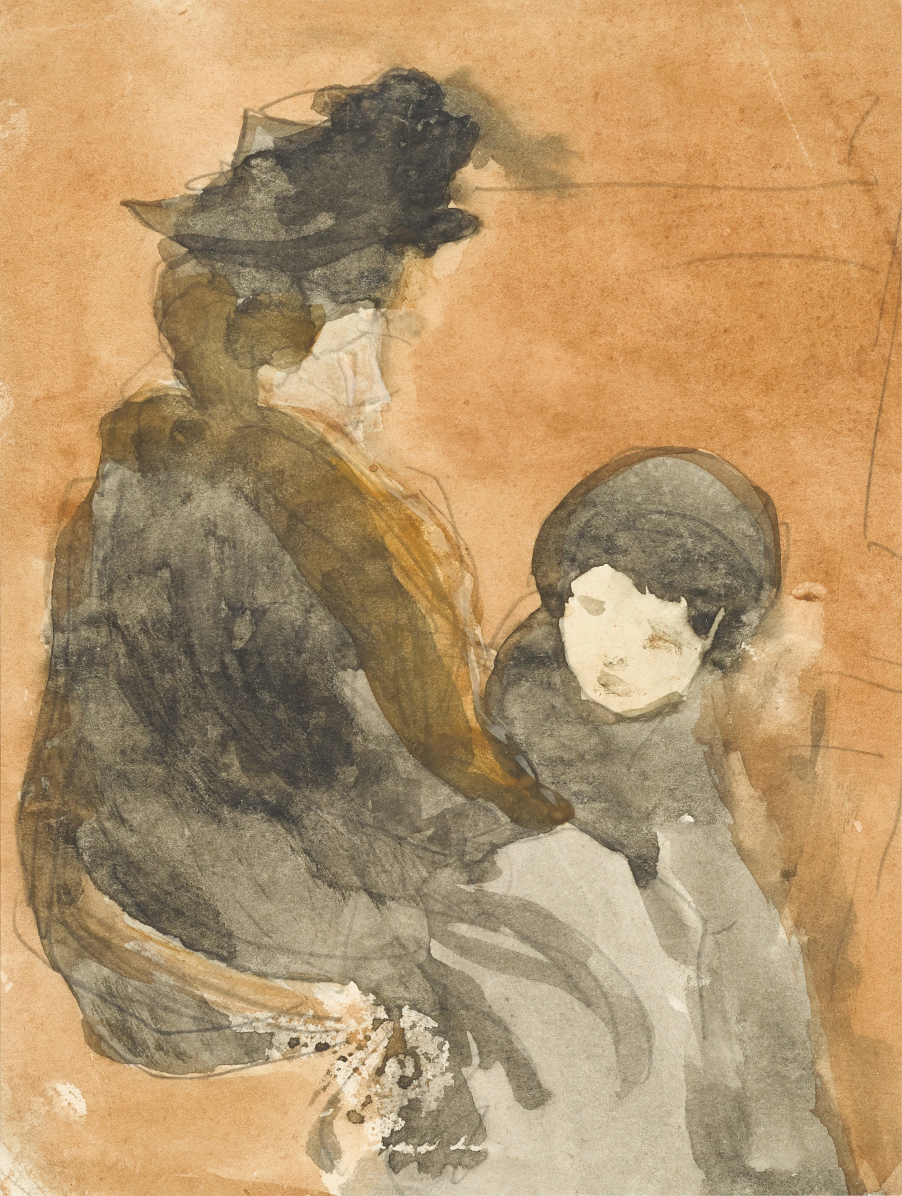 Woman and Child in a Railway Carriage