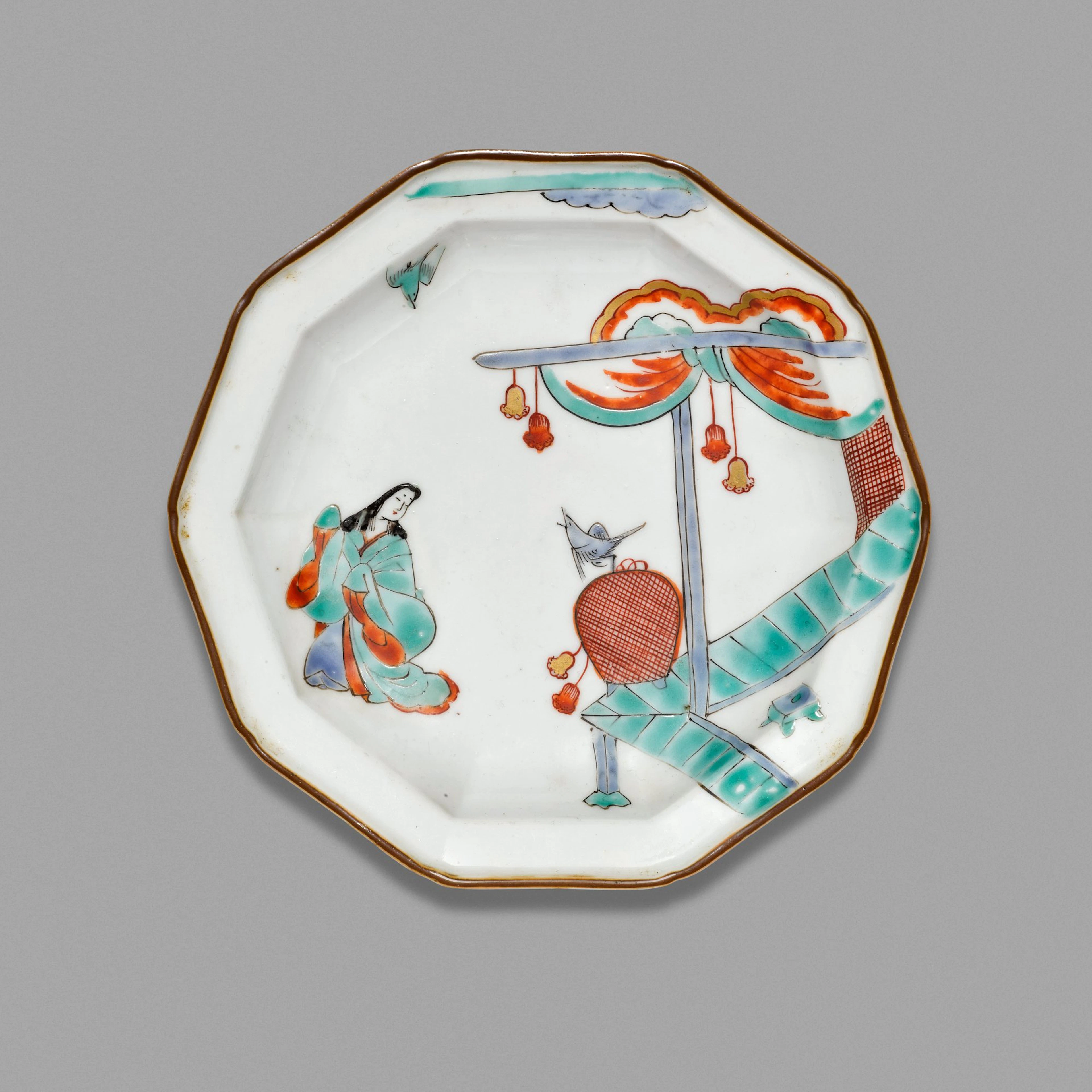 An octagonal Kakiemon dish | Edo period, late 17th century
