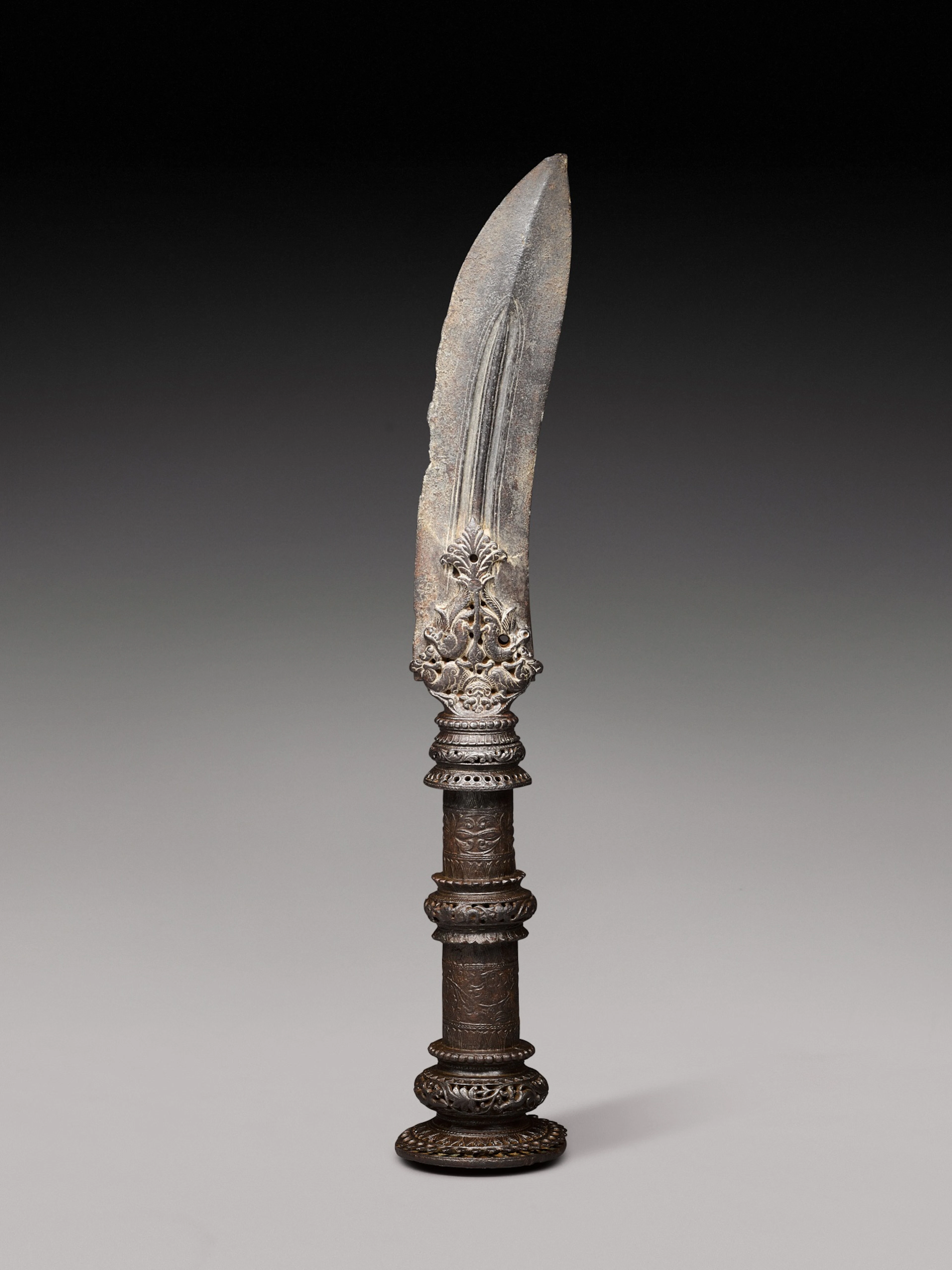 A large bronze spear head, South India, Tanjore, 17th century