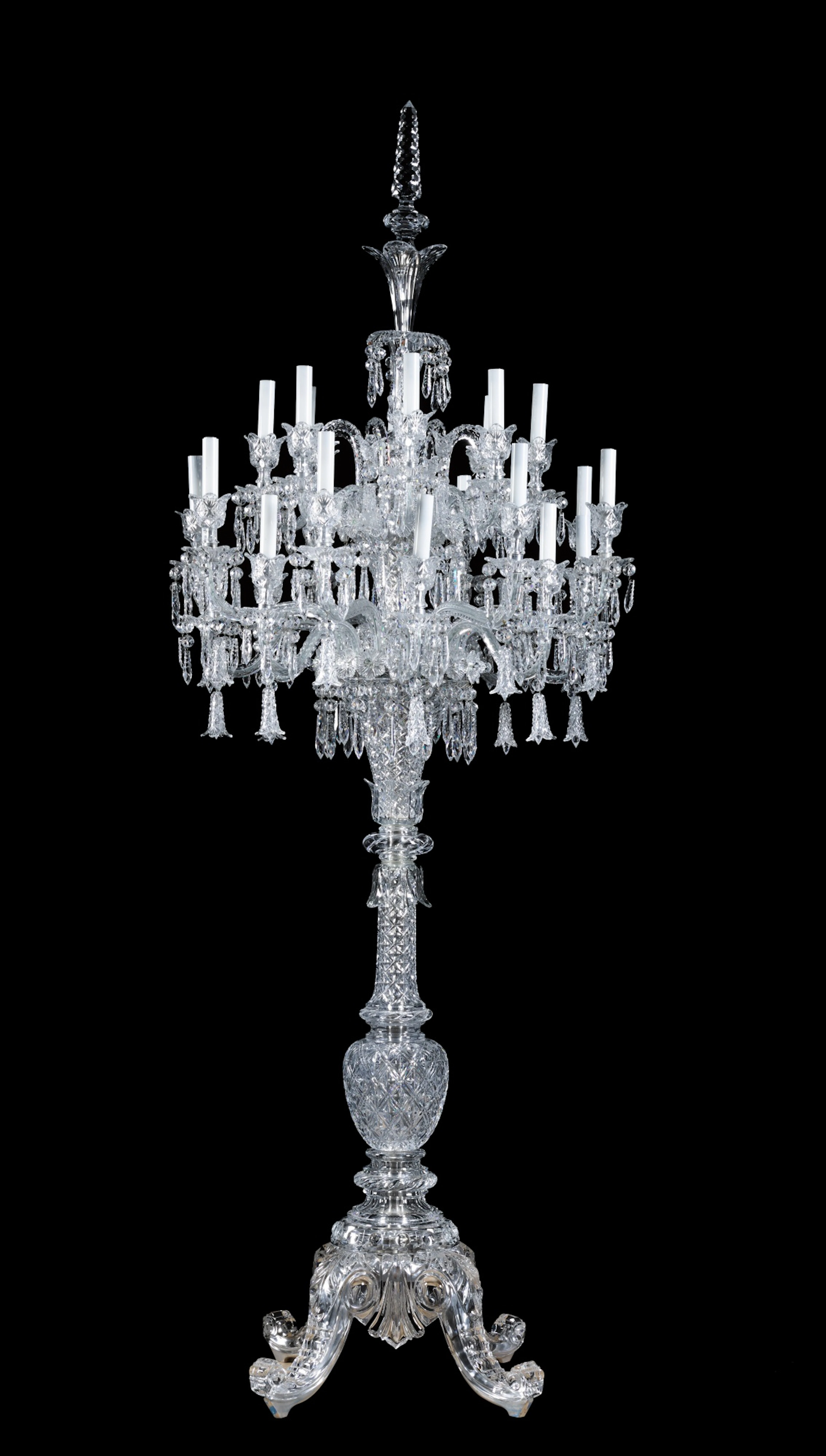 A French cut-crystal twenty-four light torchère by the Cristalleries de Baccarat