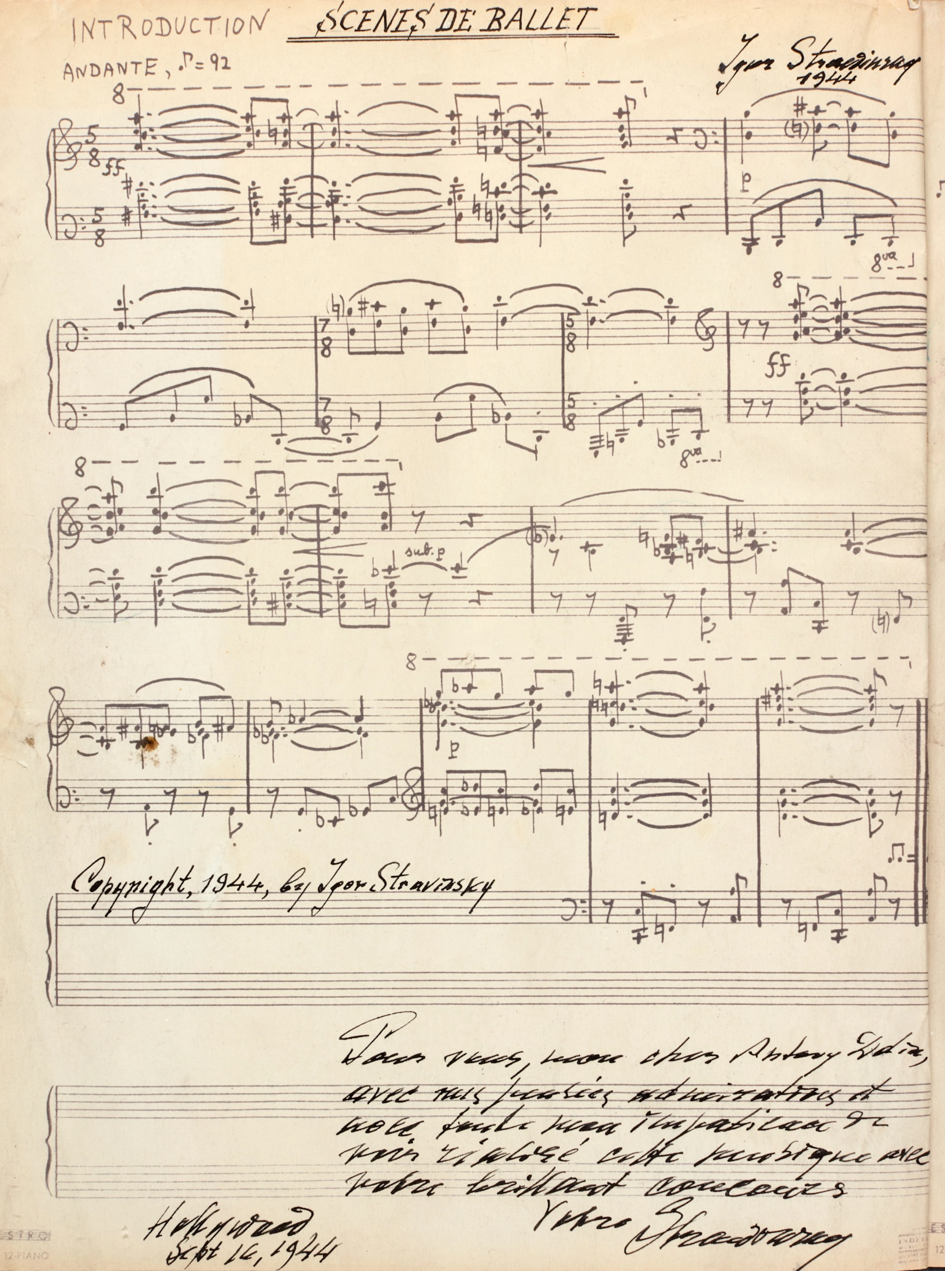 Gershwin's "Strike up the Band" and Stravinsky's "Scènes de ballet"